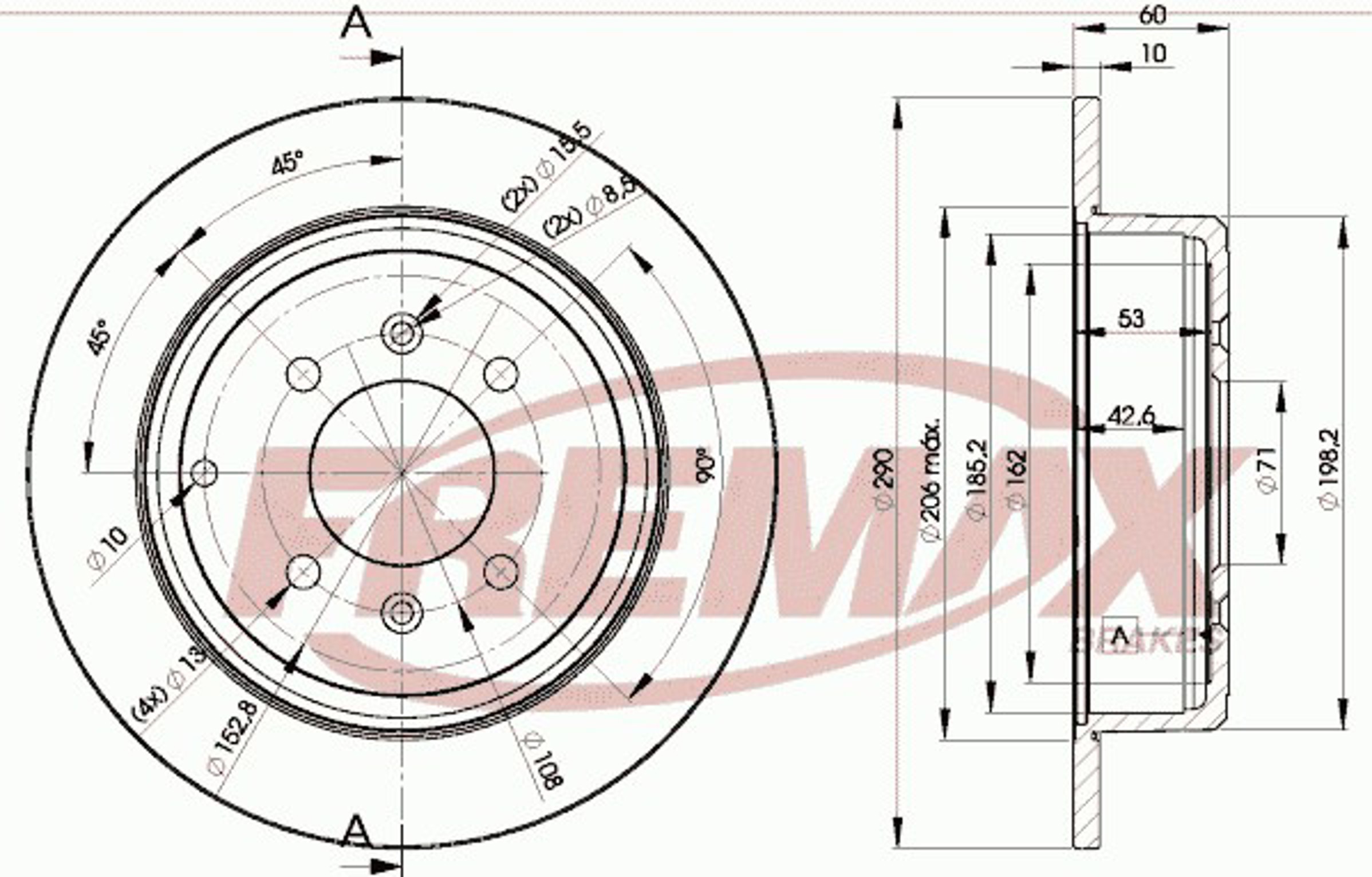 Диск тормозной FREMAX BD-4250
