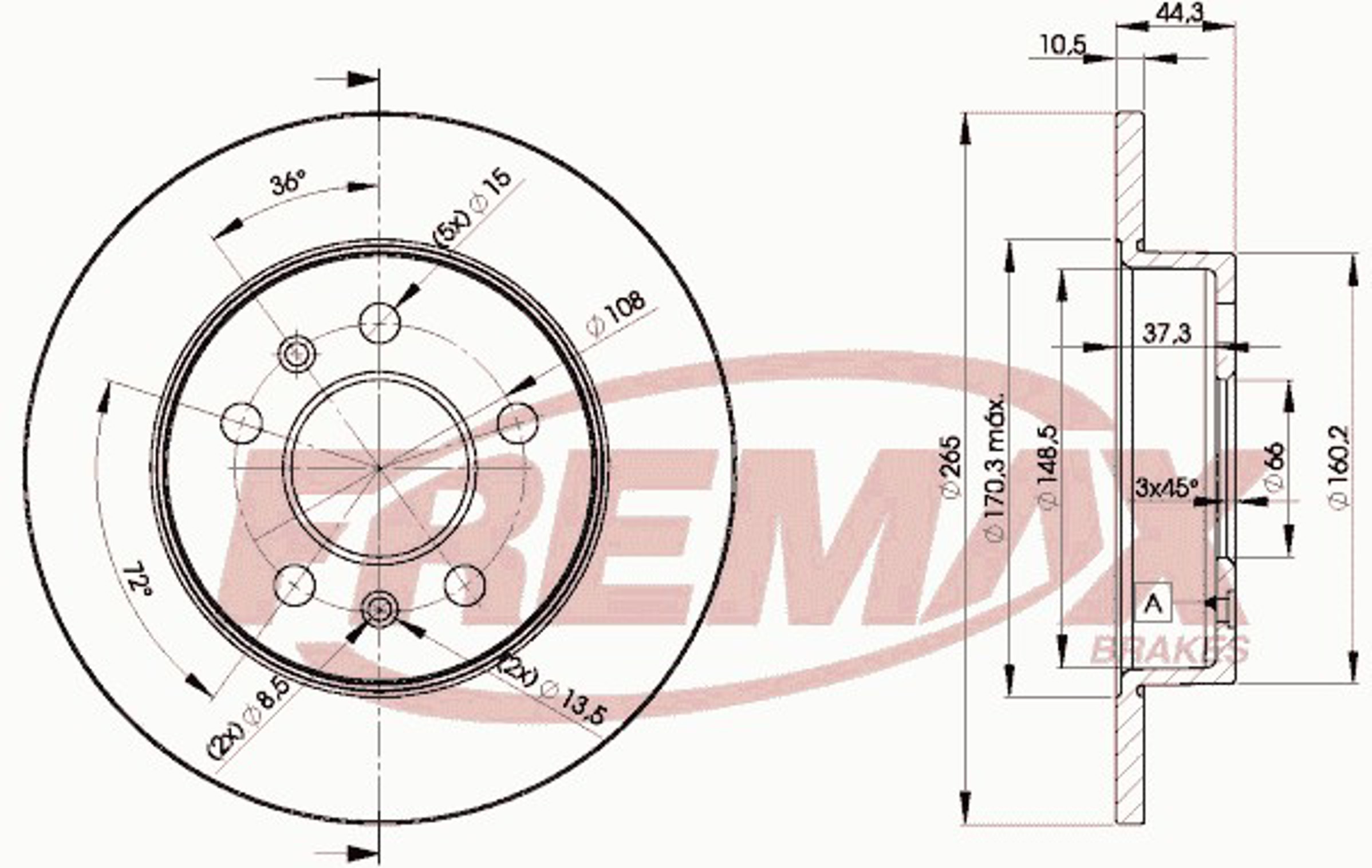 BD-4296 FREMAX Диск тормозной