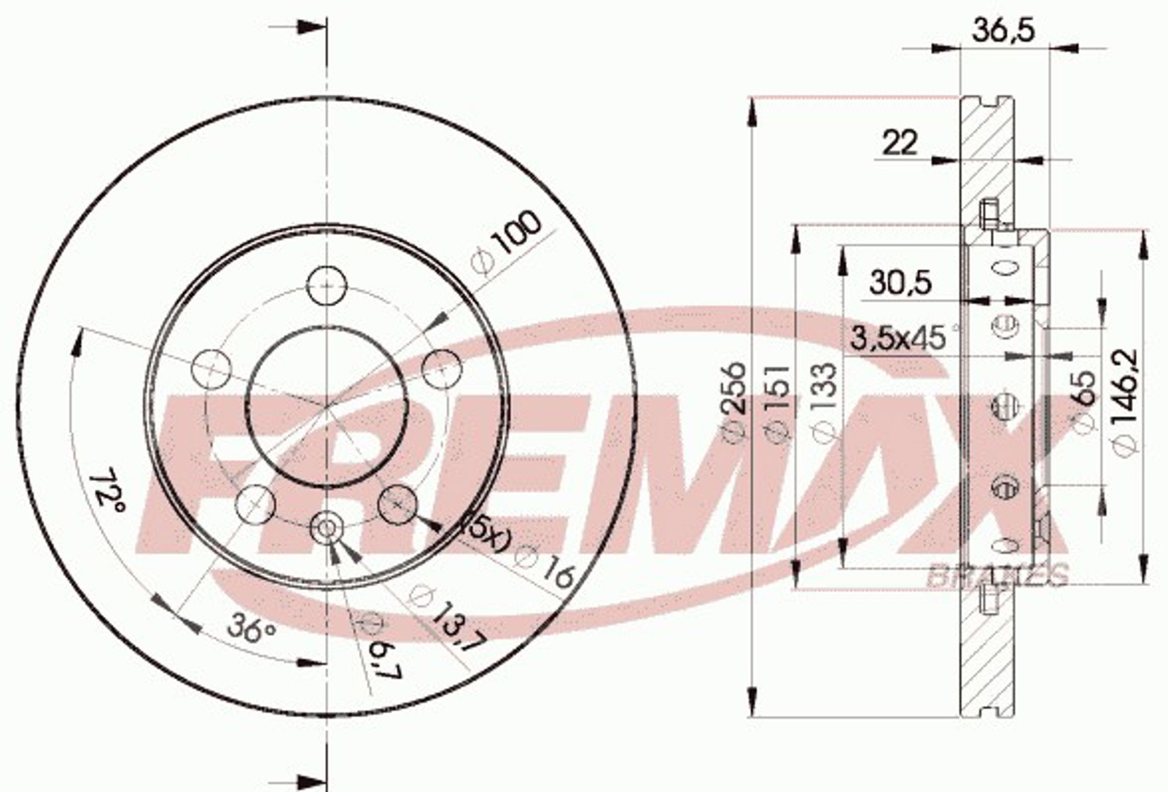 Диск тормозной FREMAX BD-5602