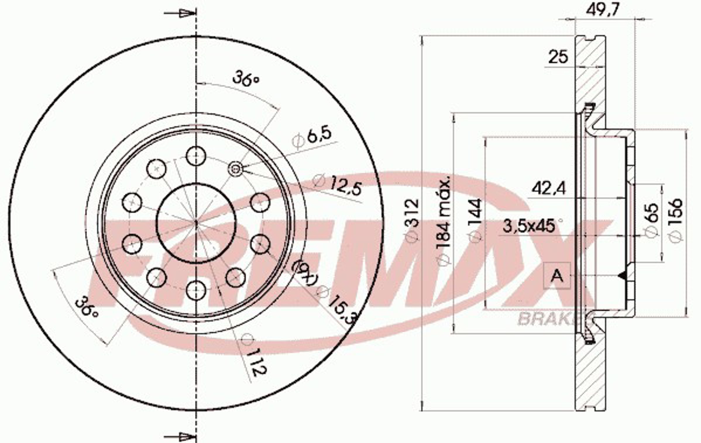 BD-5618 FREMAX Диск тормозной