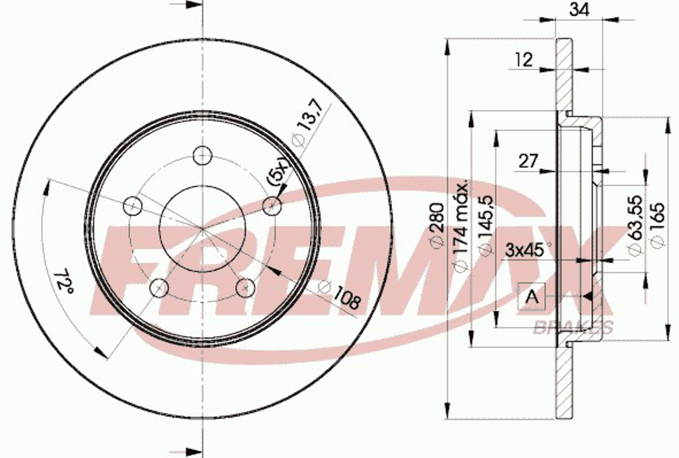 Диск тормозной FREMAX BD-6768
