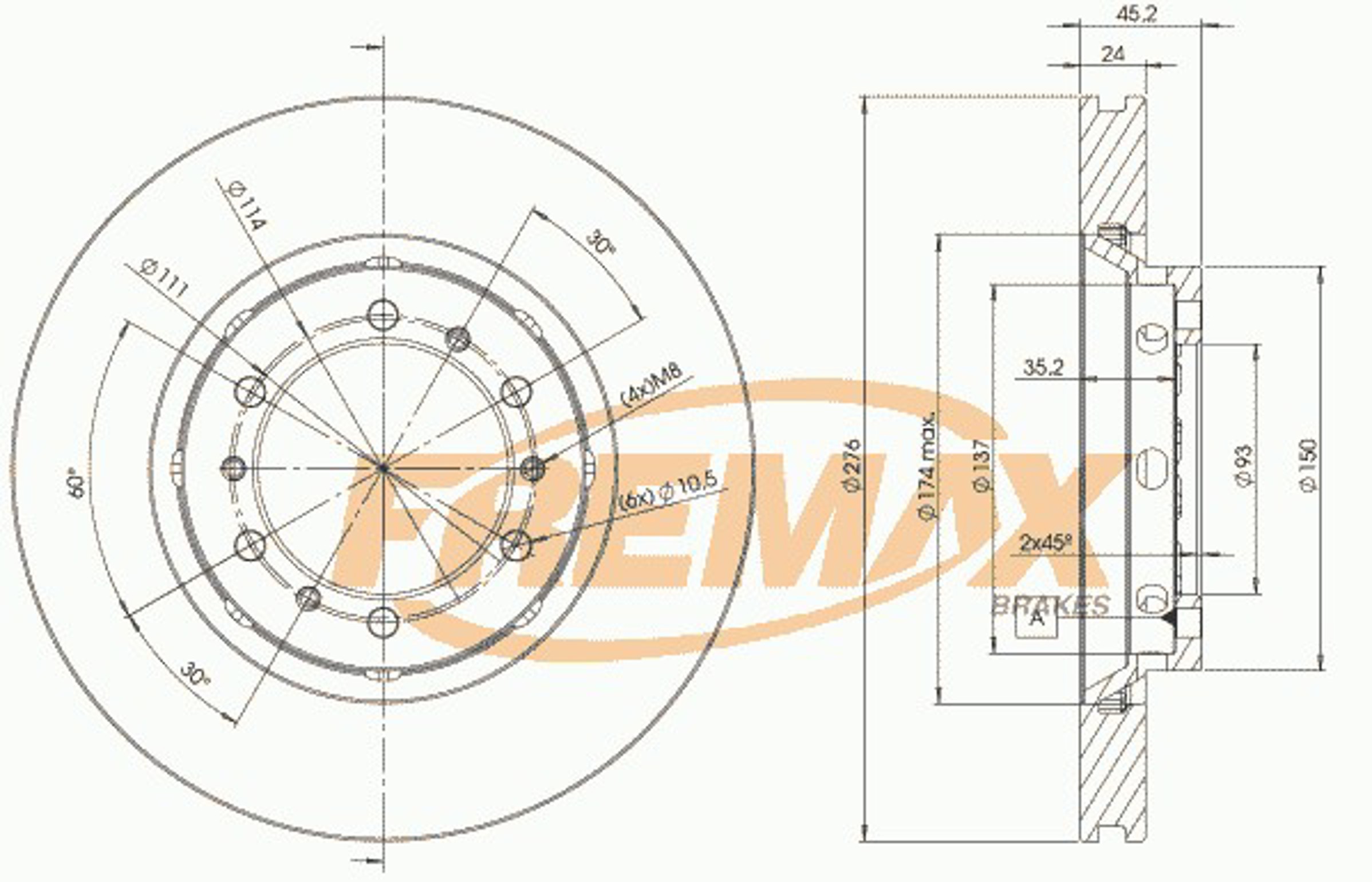 Диск тормозной FREMAX BD-7042