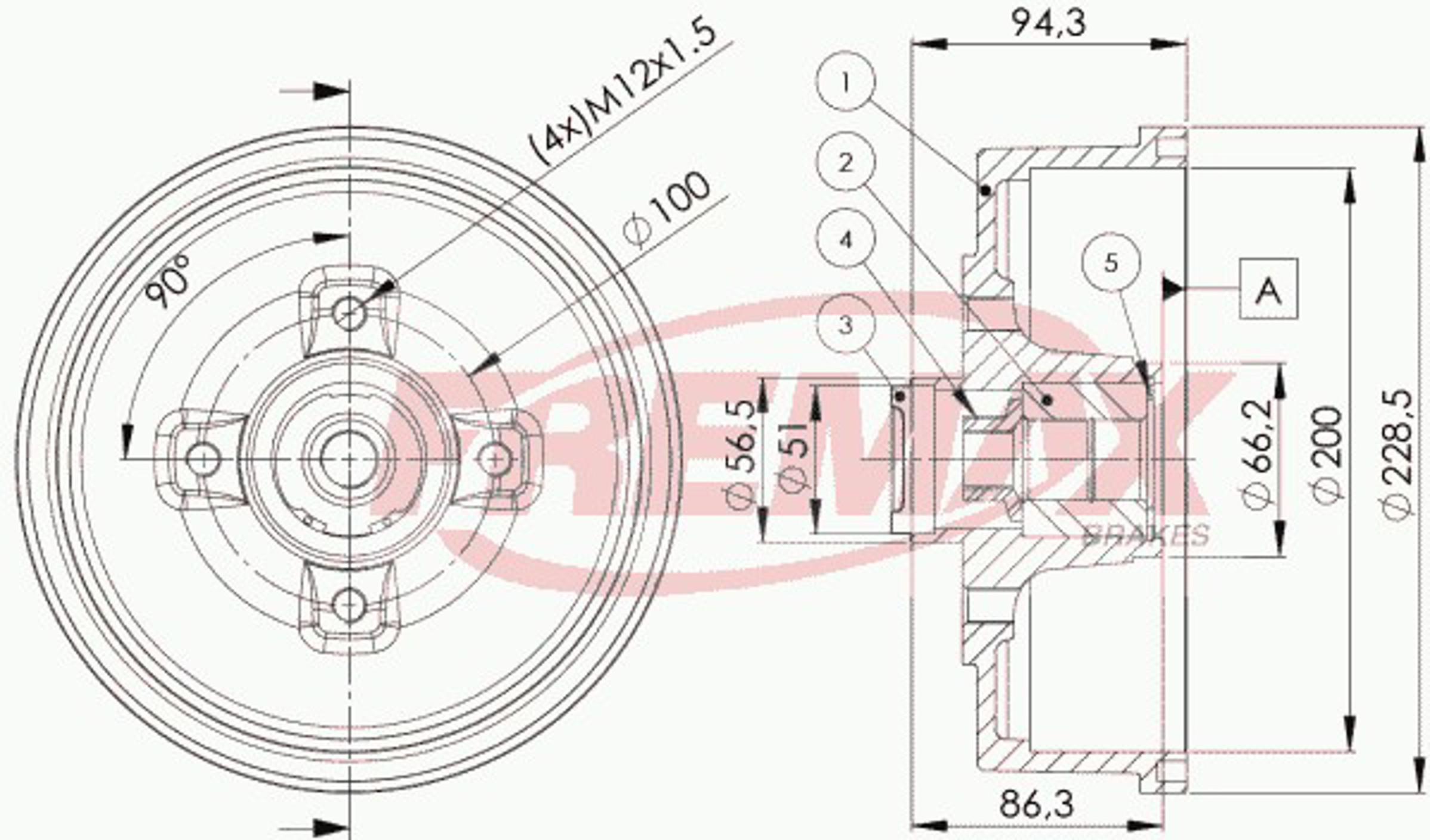 BD-8001 FREMAX Барабан тормозной