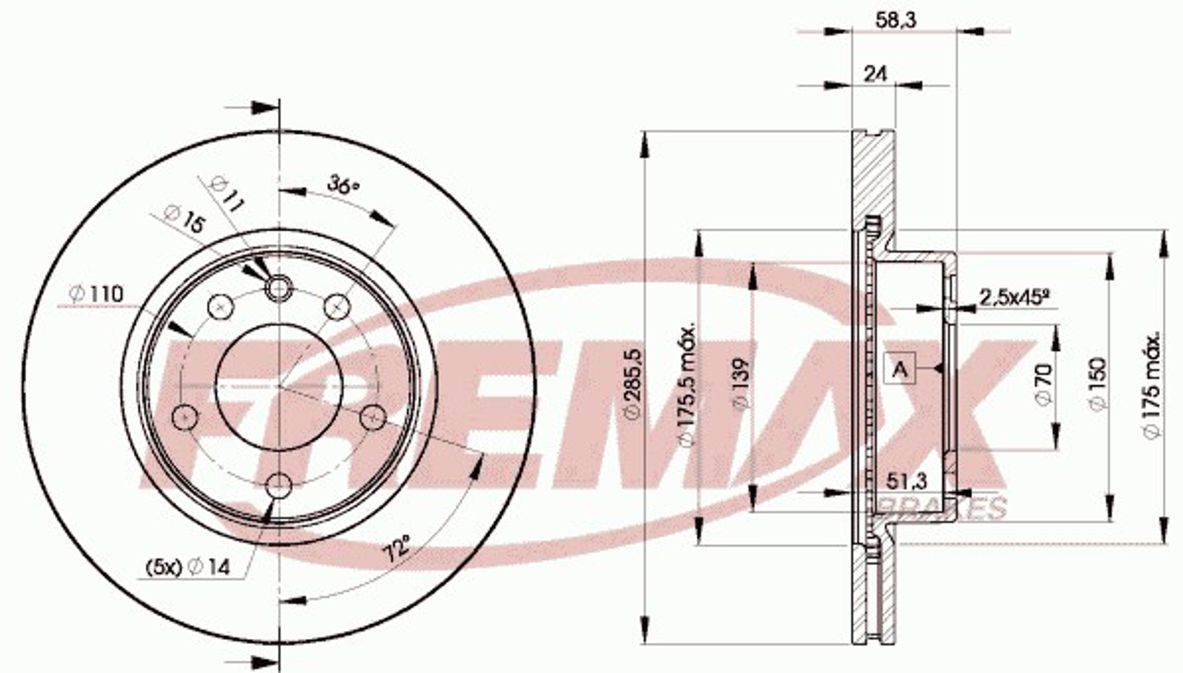 BD-9054 FREMAX Диск тормозной