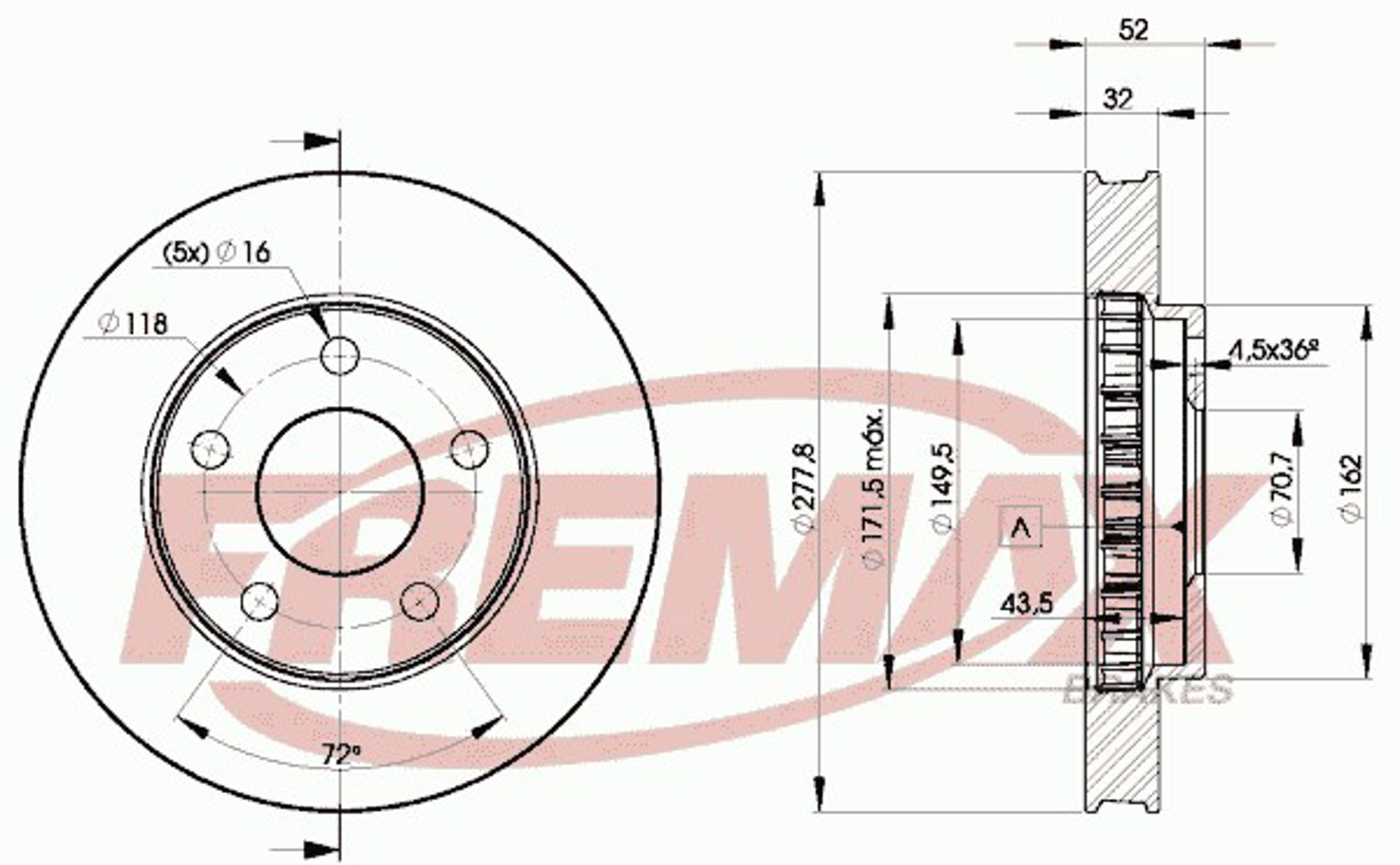 BD-9057 FREMAX Диск тормозной