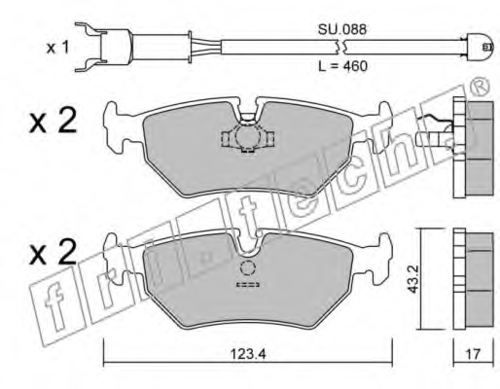 182.0W FRI.TECH. 182.0W_Колодки тормозные дисковые задние