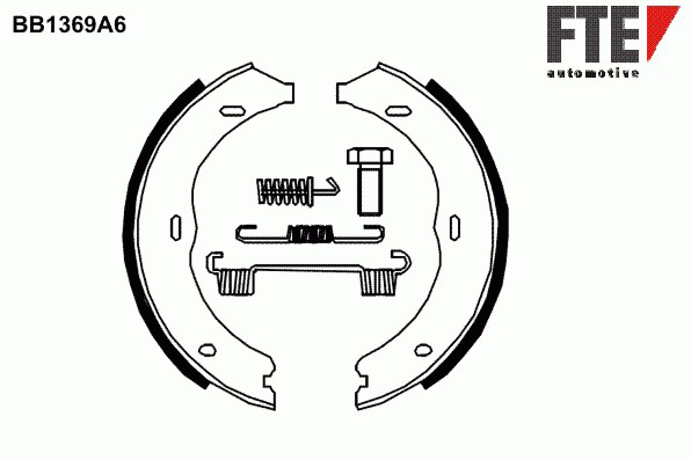 Колодки тормозные барабанные FTE BB1369A6