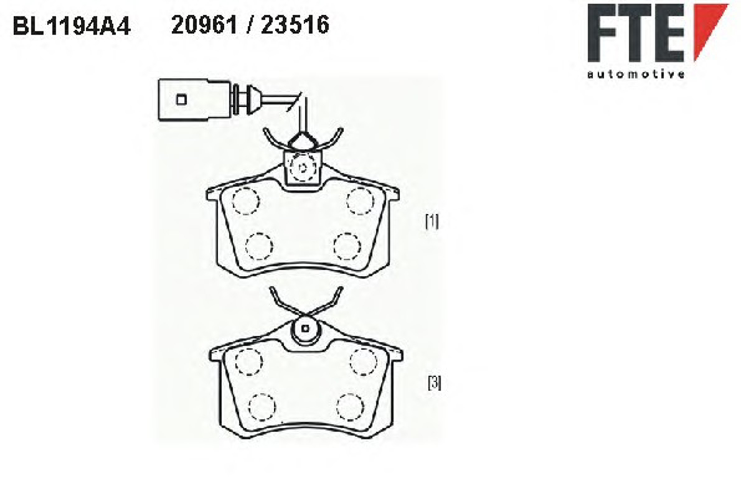 BL1194A4 FTE Комплект тормозных колодок, дисковый тормоз