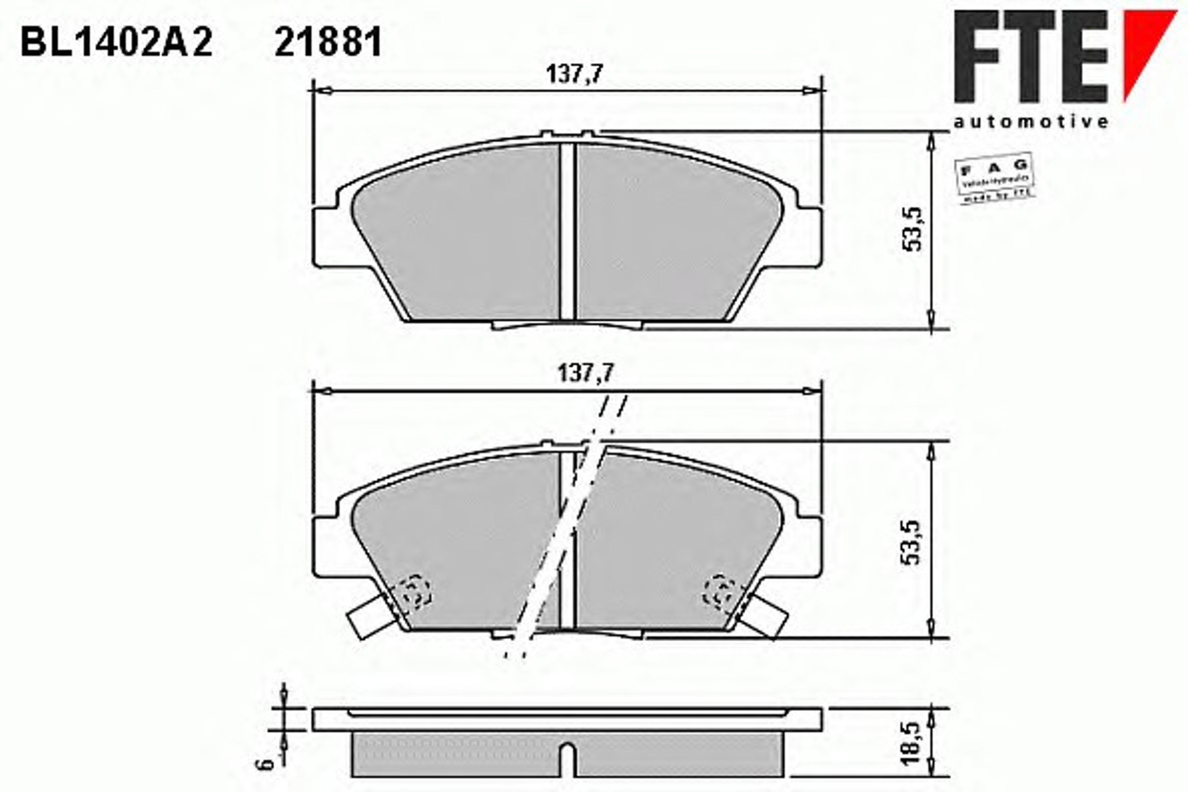 Колодки тормозные дисковые FTE BL1402A2