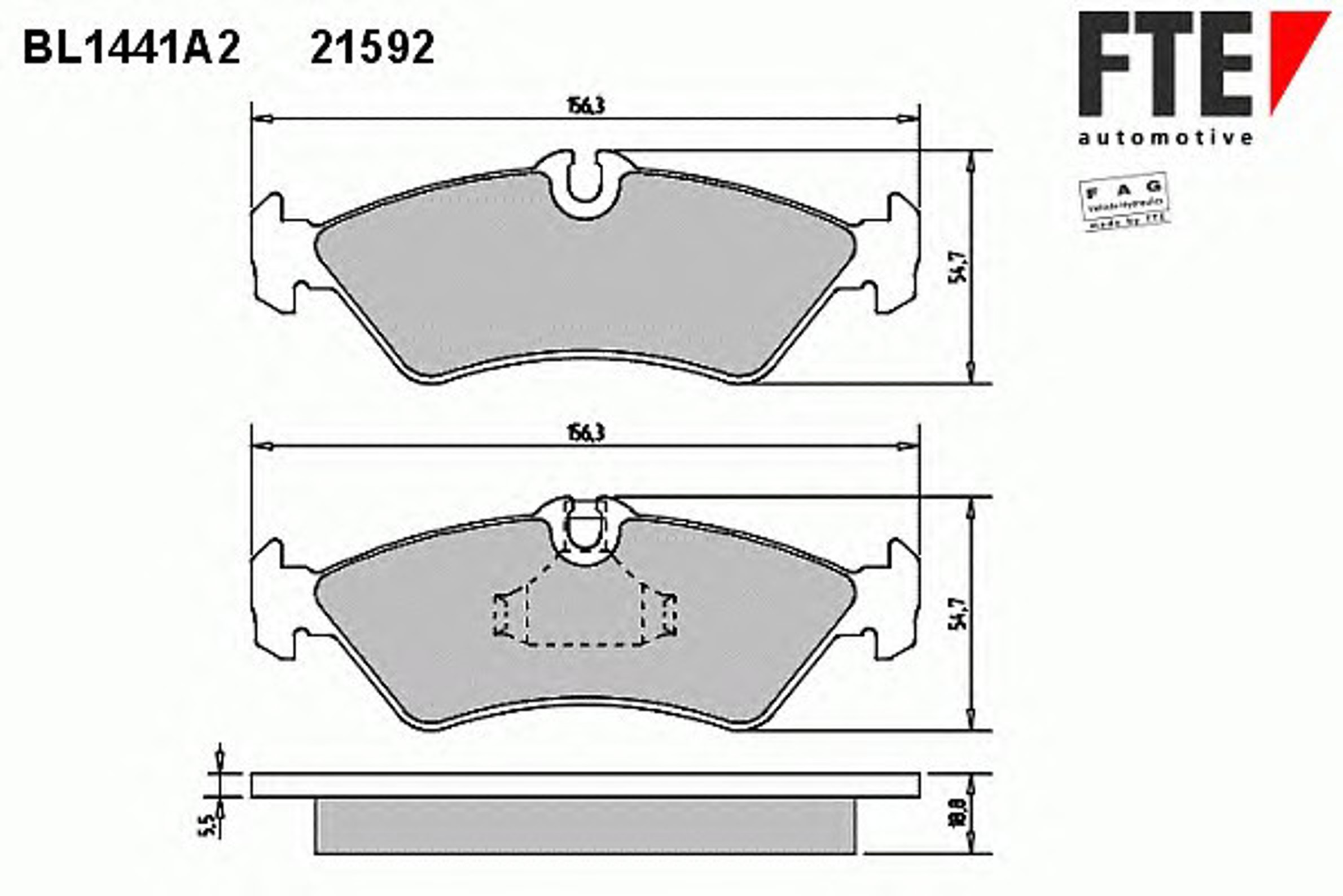 Колодки тормозные дисковые FTE BL1441A2