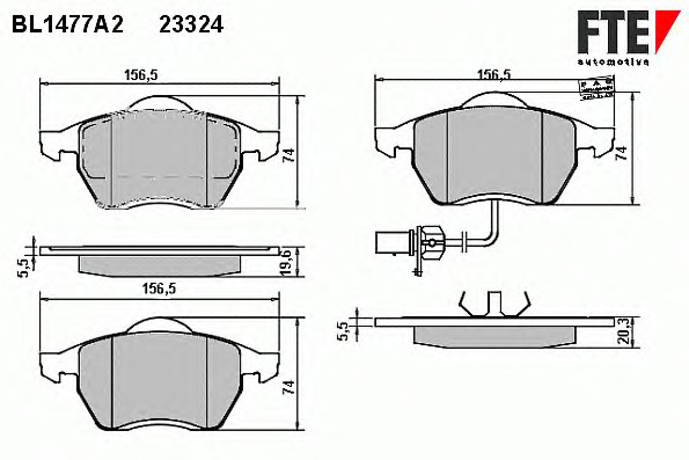 Колодки тормозные дисковые FTE BL1477A2