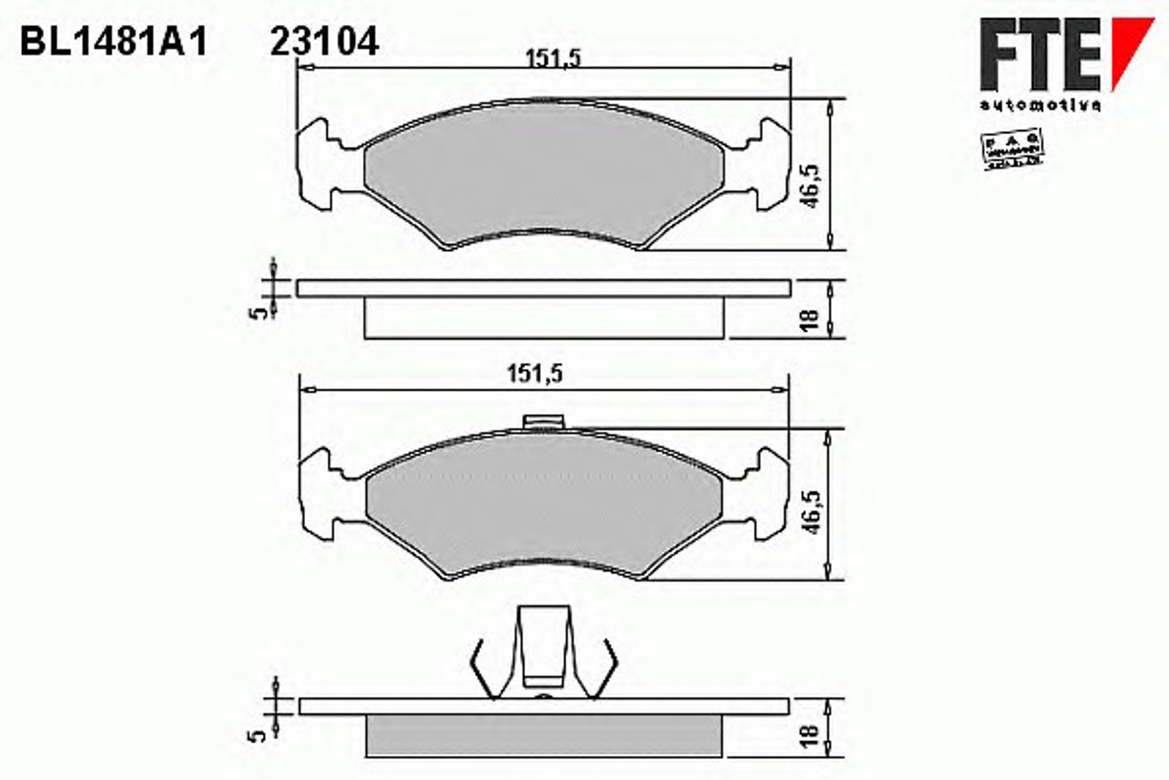 Колодки тормозные дисковые FTE BL1481A1