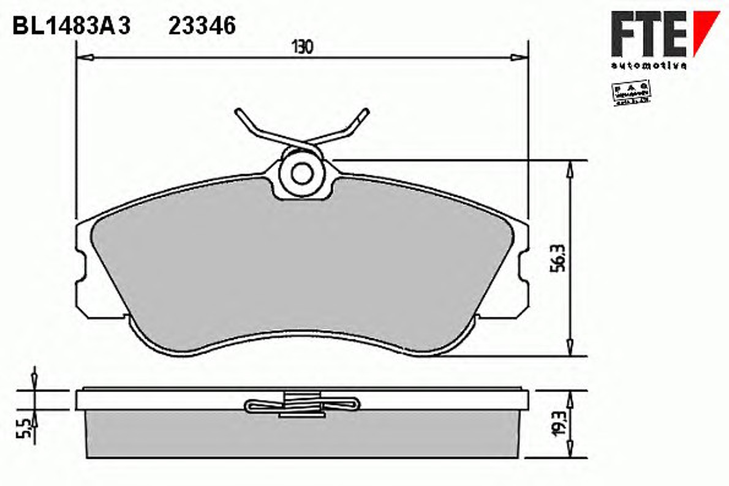 Комплект тормозных колодок дисковый тормоз FTE BL1483A3