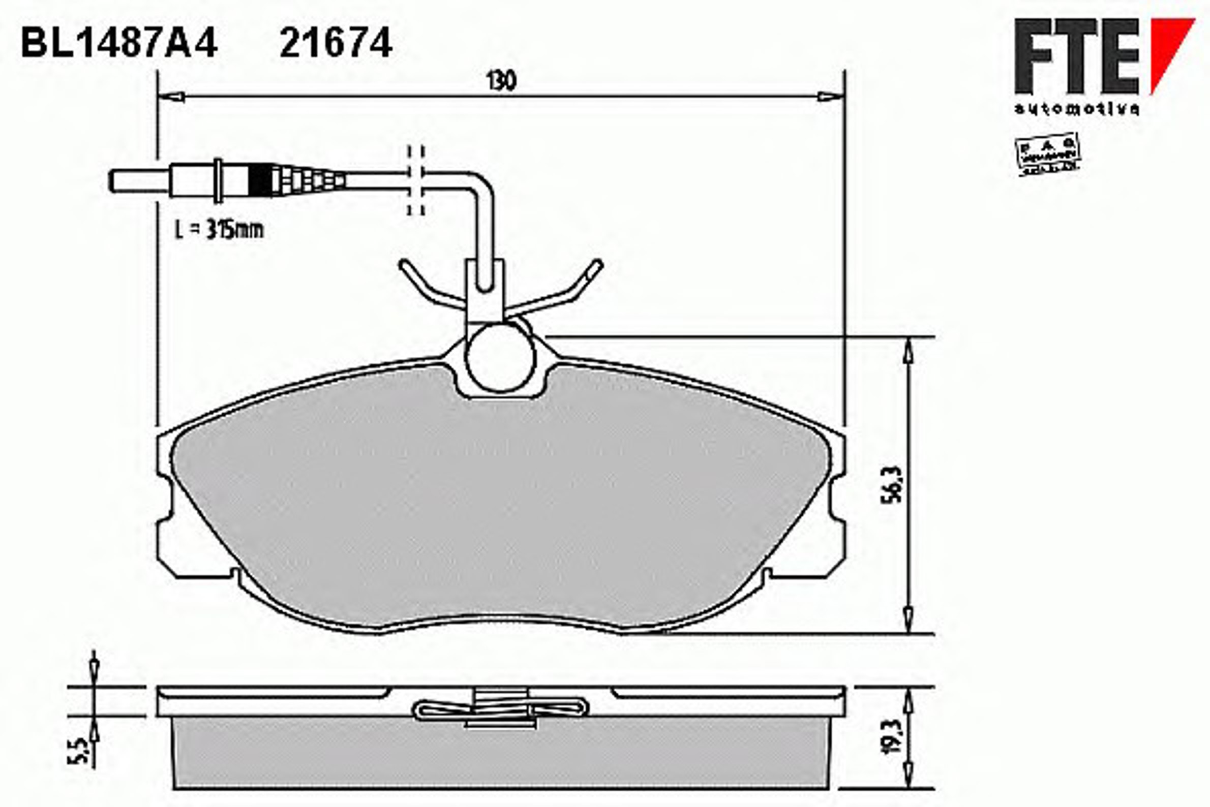 BL1487A4 FTE Колодки тормозные дисковые