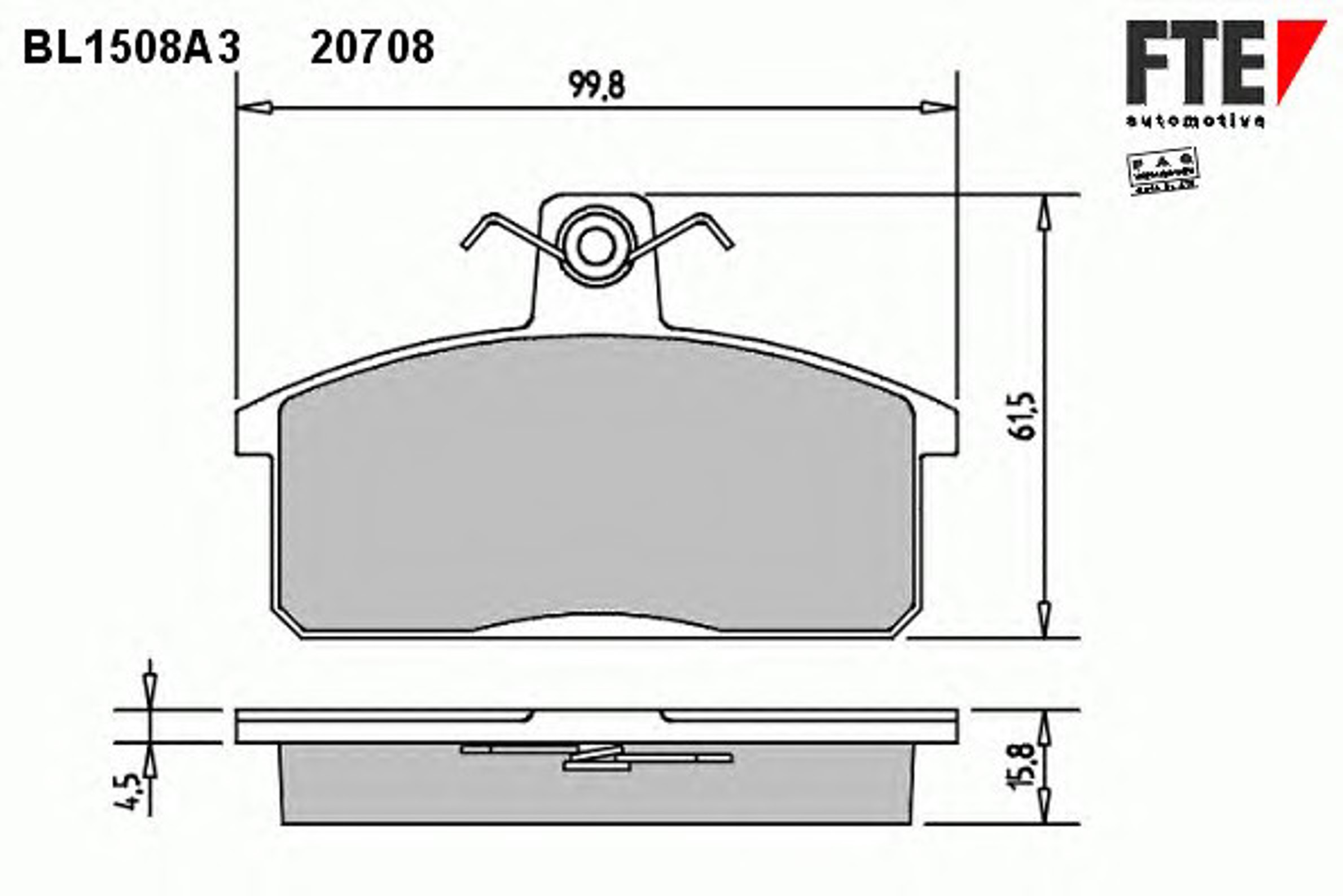 BL1508A3 FTE Колодки тормозные дисковые