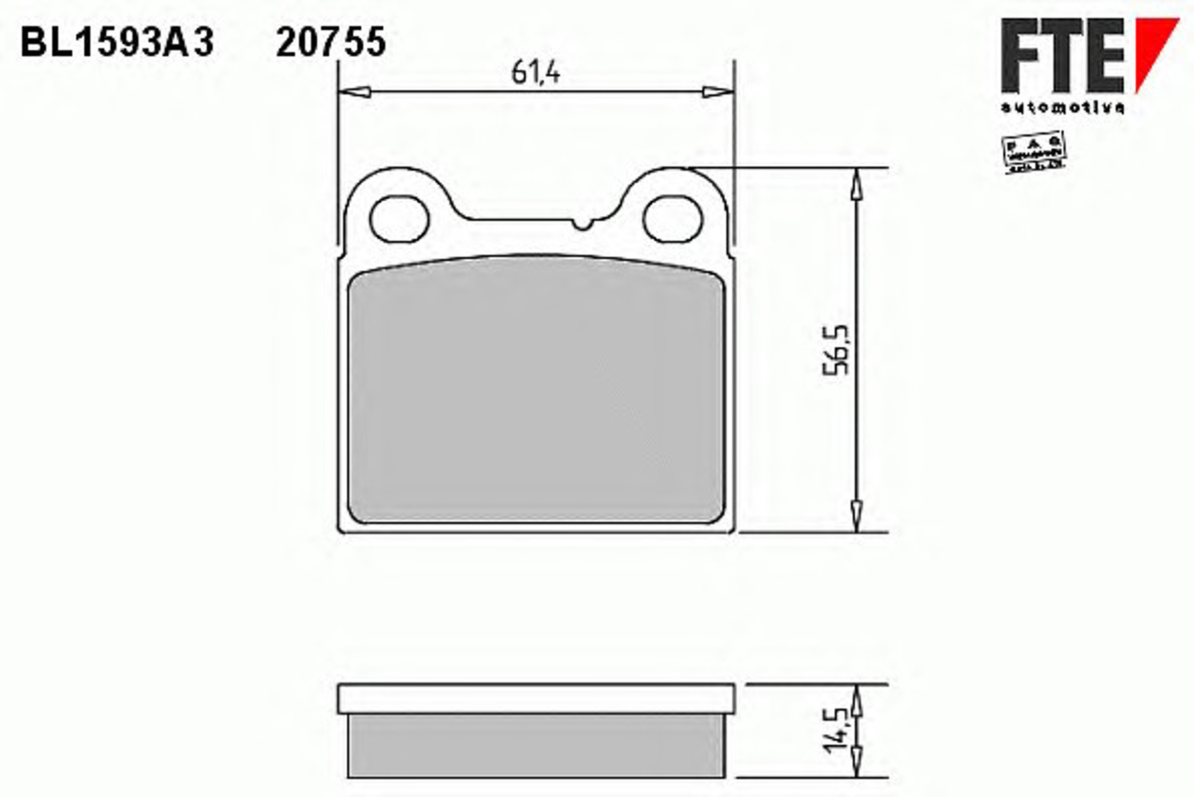 Колодки тормозные дисковые FTE BL1593A3