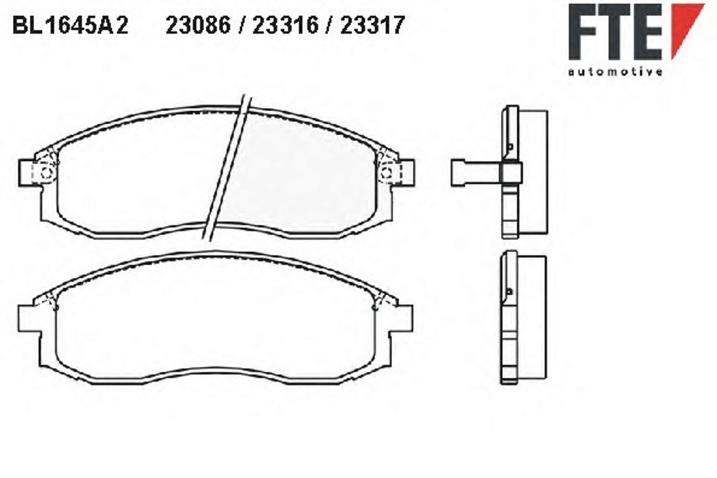Колодки тормозные дисковые FTE BL1645A2