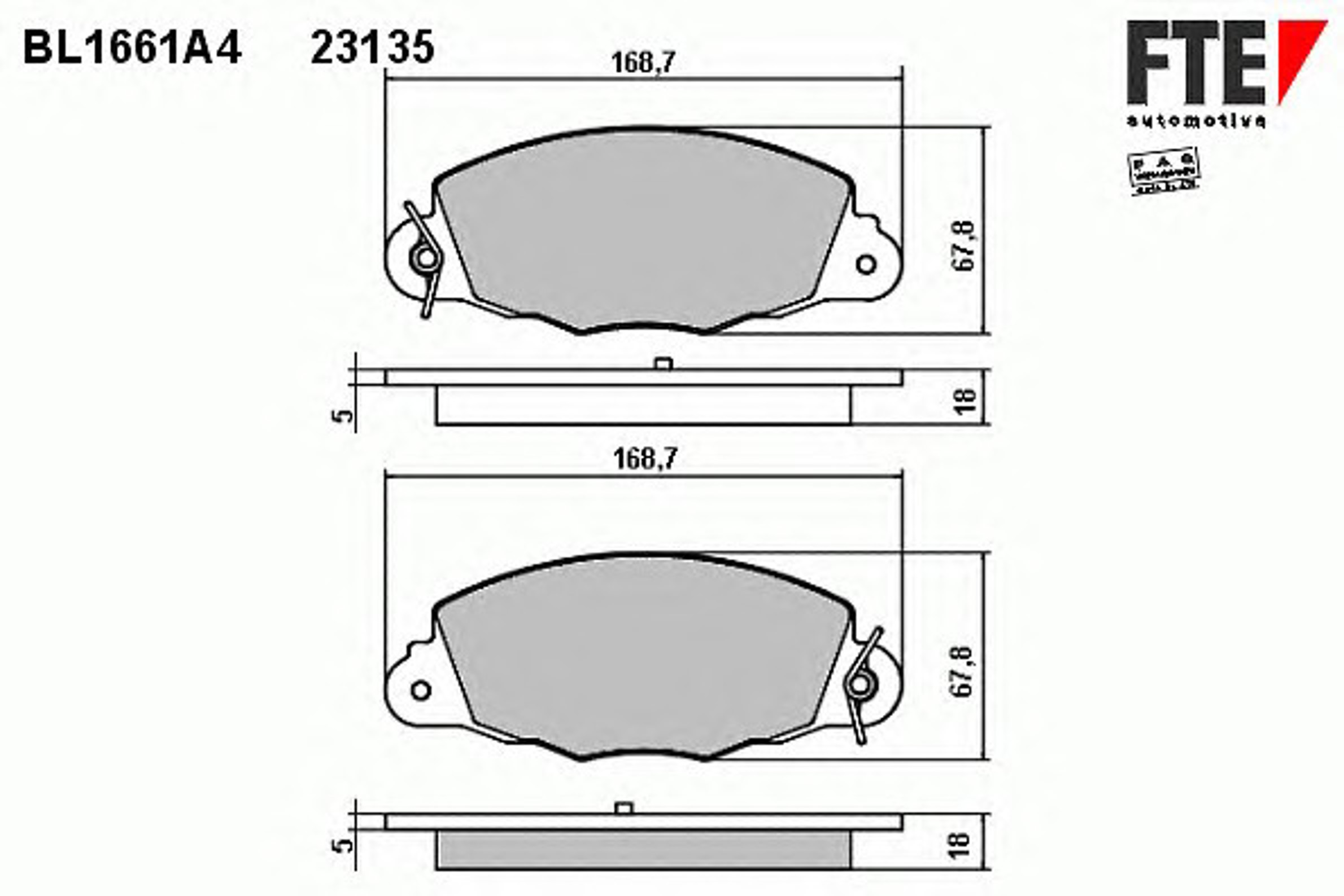 BL1661A4 FTE Колодки тормозные дисковые