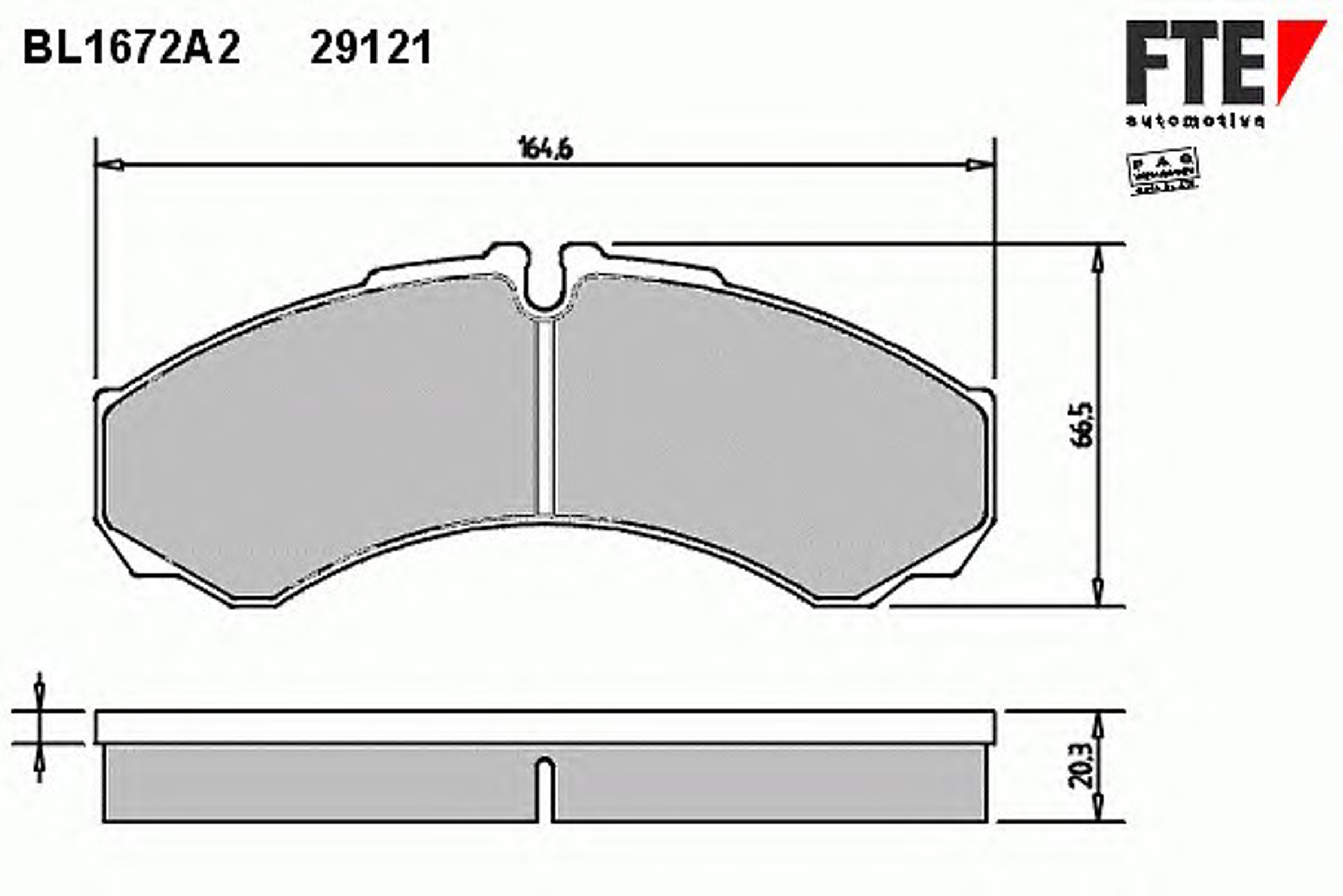 Комплект тормозных колодок дисковый тормоз FTE BL1672A2