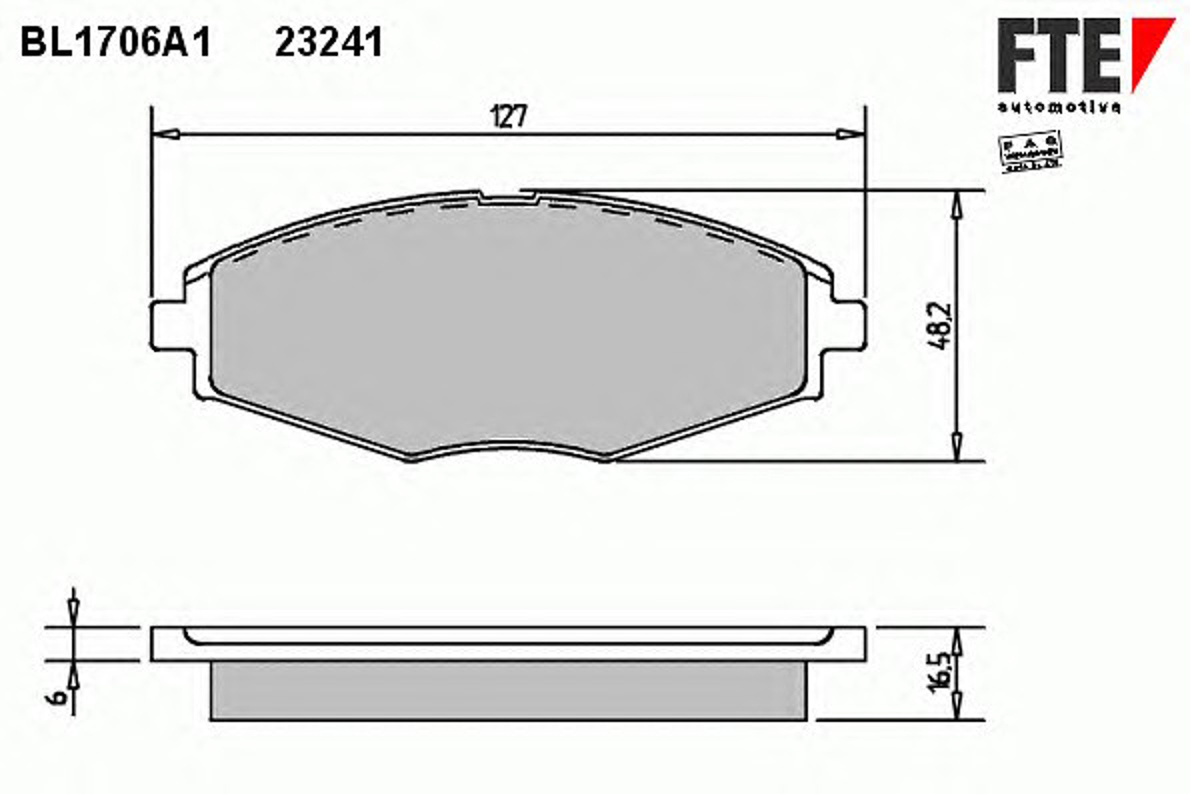Комплект тормозных колодок дисковый тормоз FTE BL1706A1