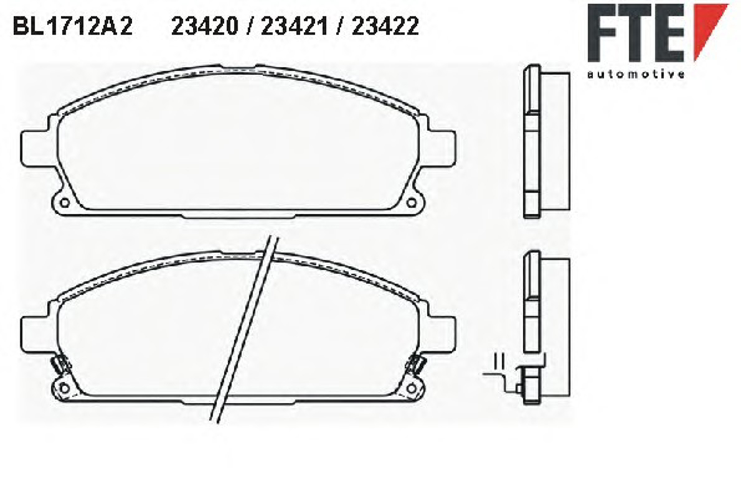 BL1712A2 FTE Комплект тормозных колодок, дисковый тормоз