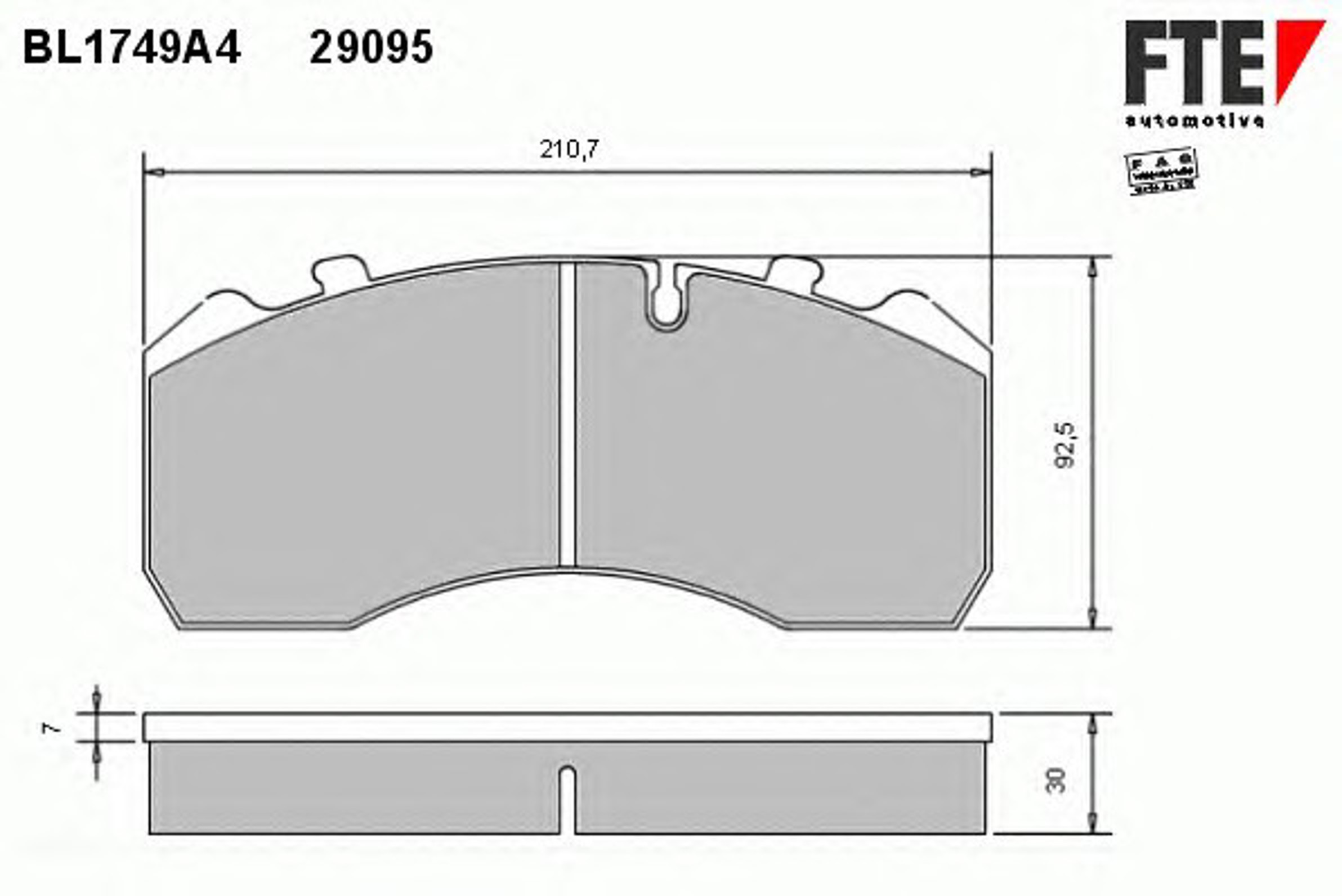 BL1749A4 FTE Колодки тормозные дисковые