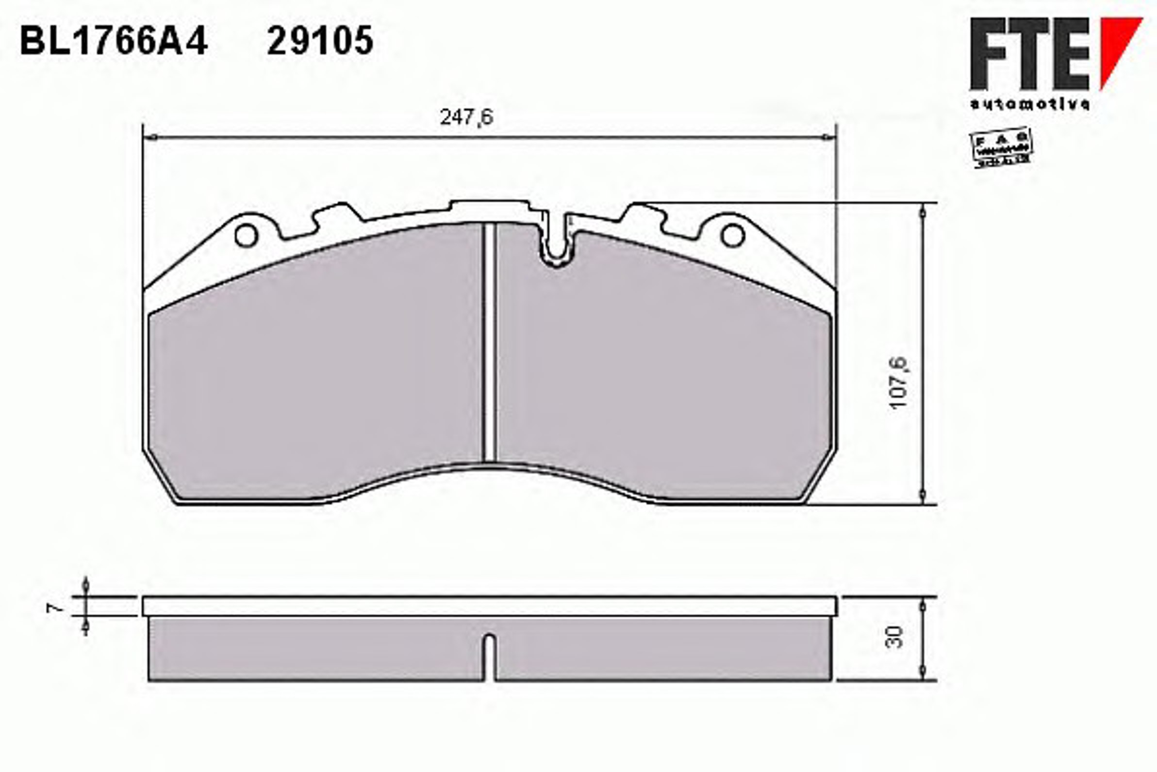 BL1766A4 FTE Колодки тормозные дисковые