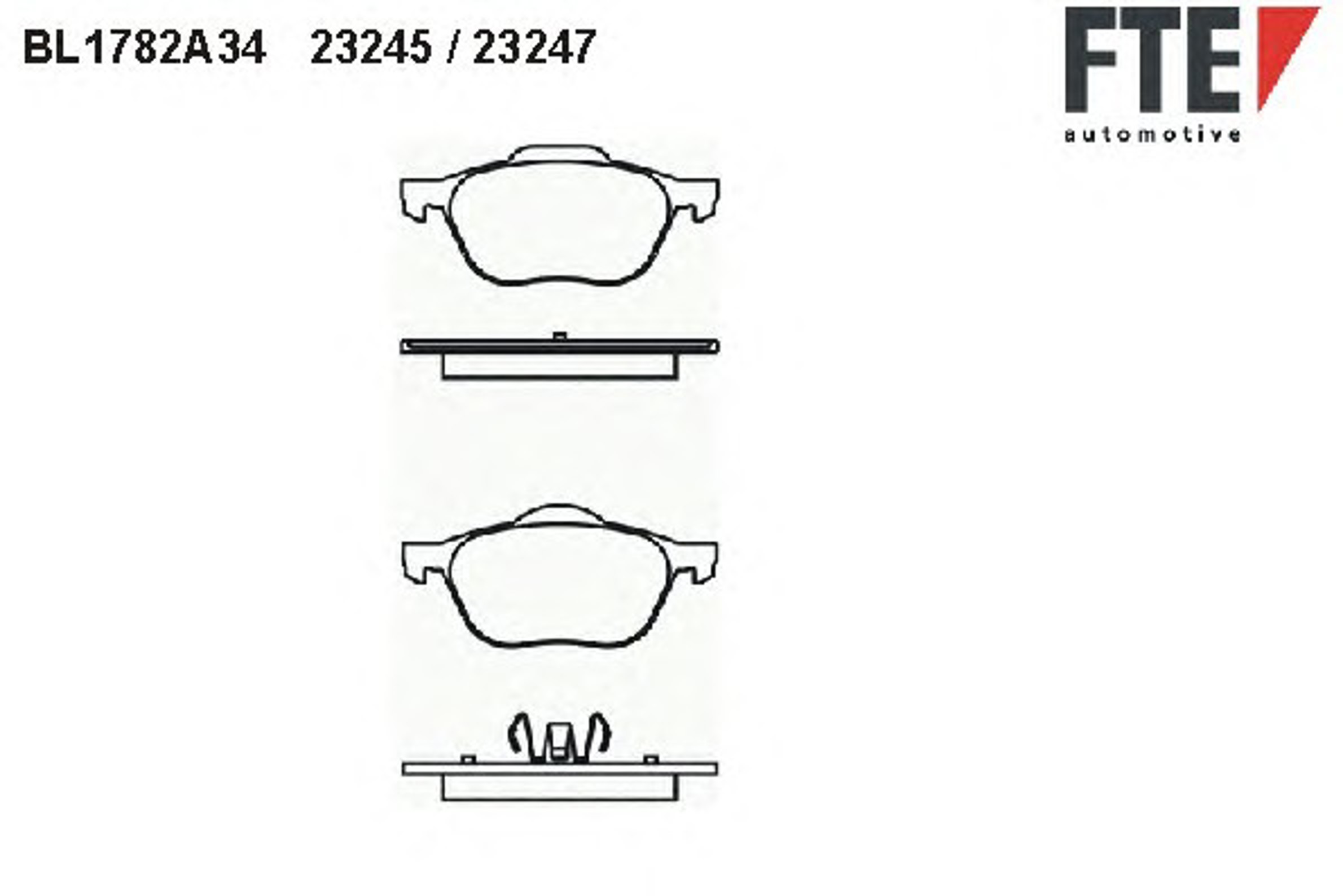 Комплект тормозных колодок дисковый тормоз FTE BL1782A3