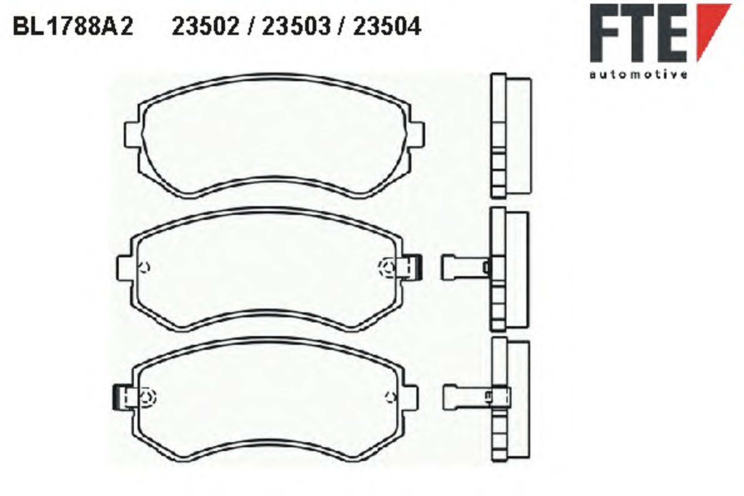 BL1788A2 FTE Комплект тормозных колодок, дисковый тормоз