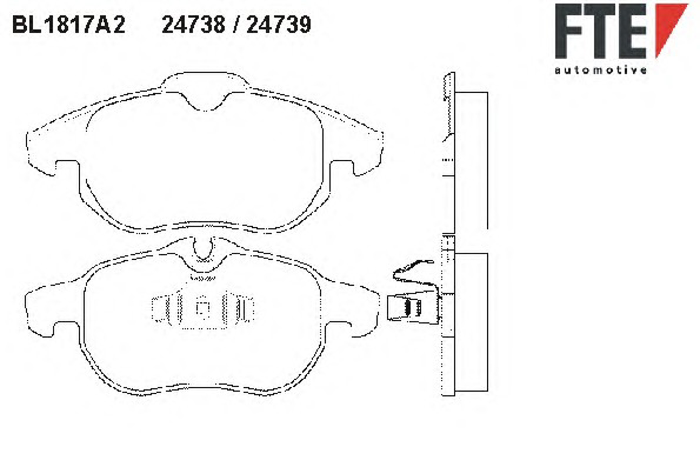 Комплект тормозных колодок дисковый тормоз FTE BL1817A2