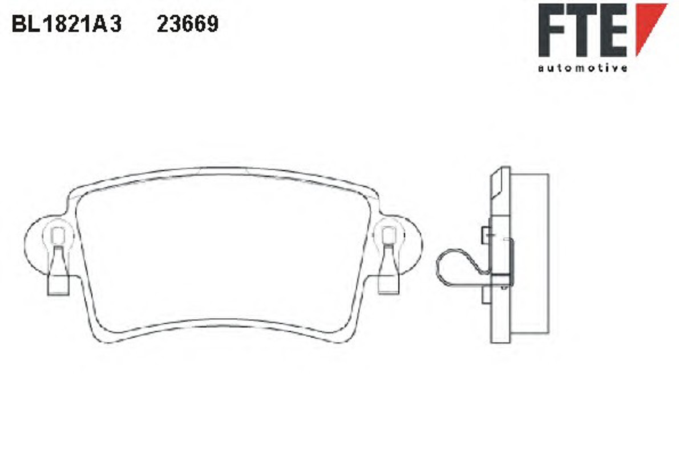 Комплект тормозных колодок дисковый тормоз FTE BL1821A3