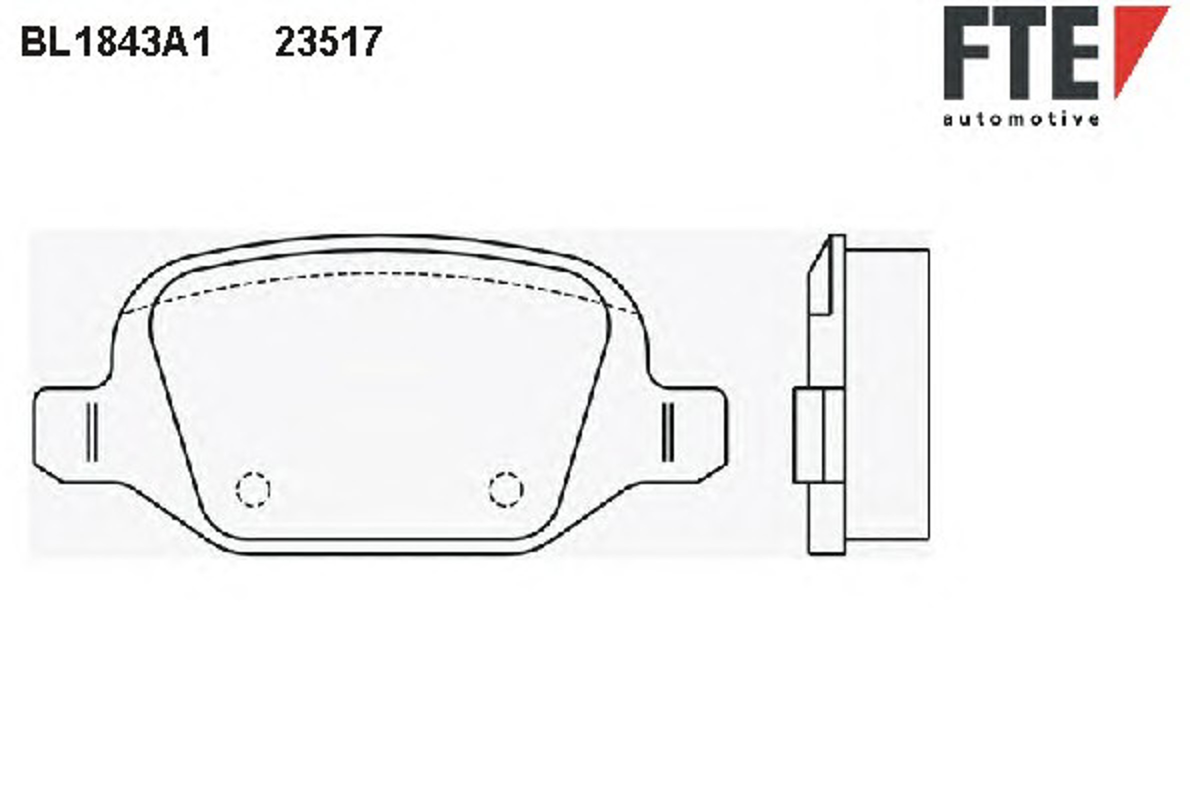 BL1843A1 FTE Комплект тормозных колодок, дисковый тормоз