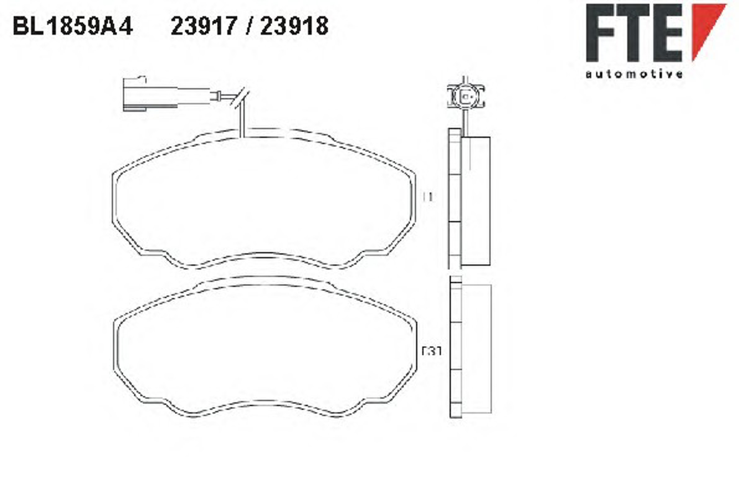 BL1859A4 FTE Комплект тормозных колодок, дисковый тормоз