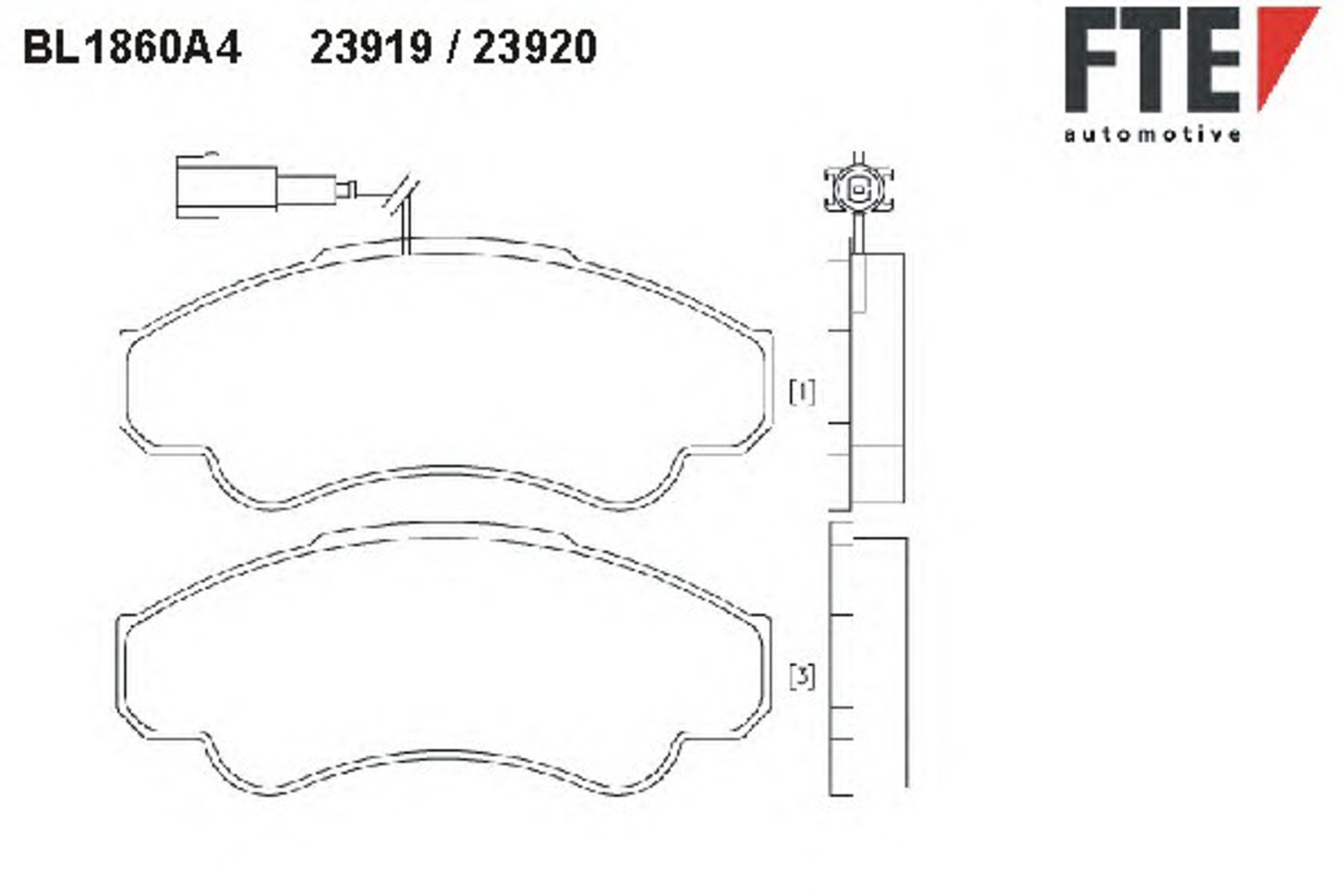 BL1860A4 FTE Комплект тормозных колодок, дисковый тормоз