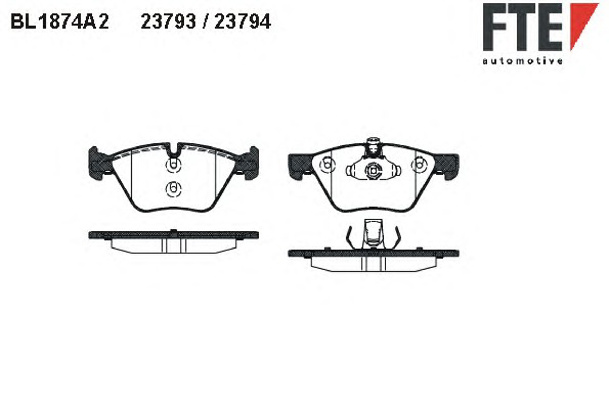 BL1874A2 FTE Комплект тормозных колодок, дисковый тормоз