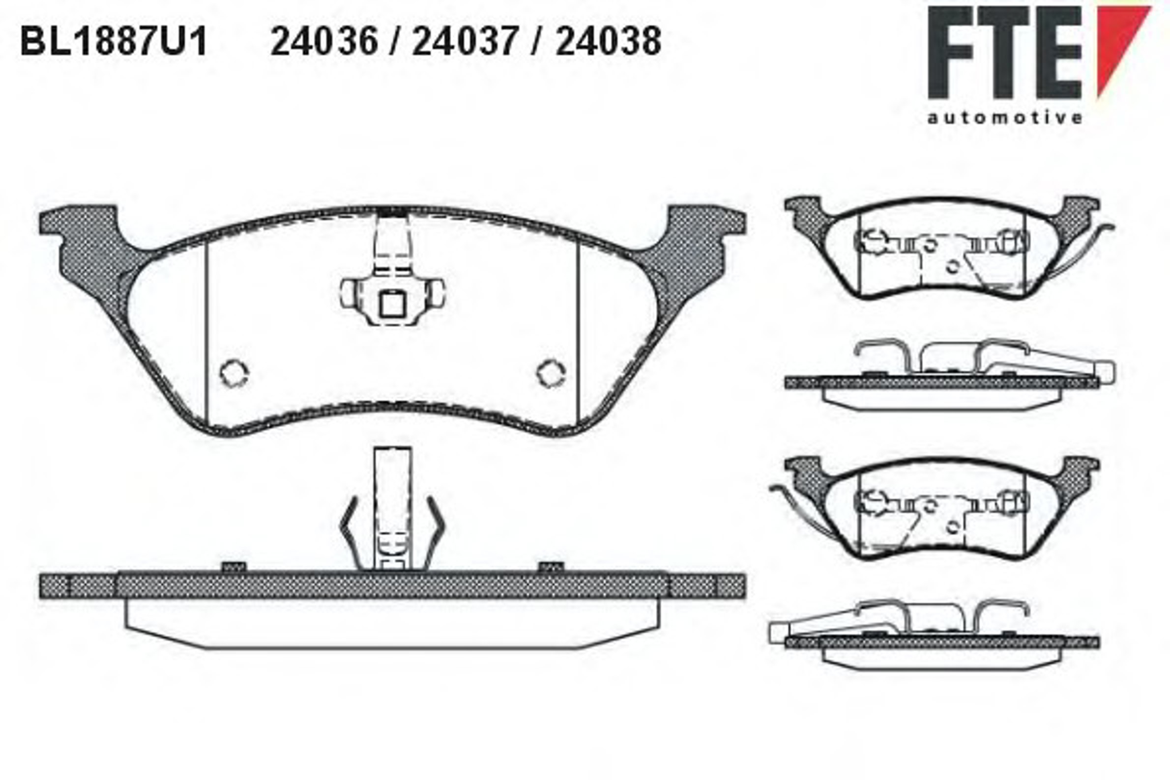 Комплект тормозных колодок дисковый тормоз FTE BL1887U1