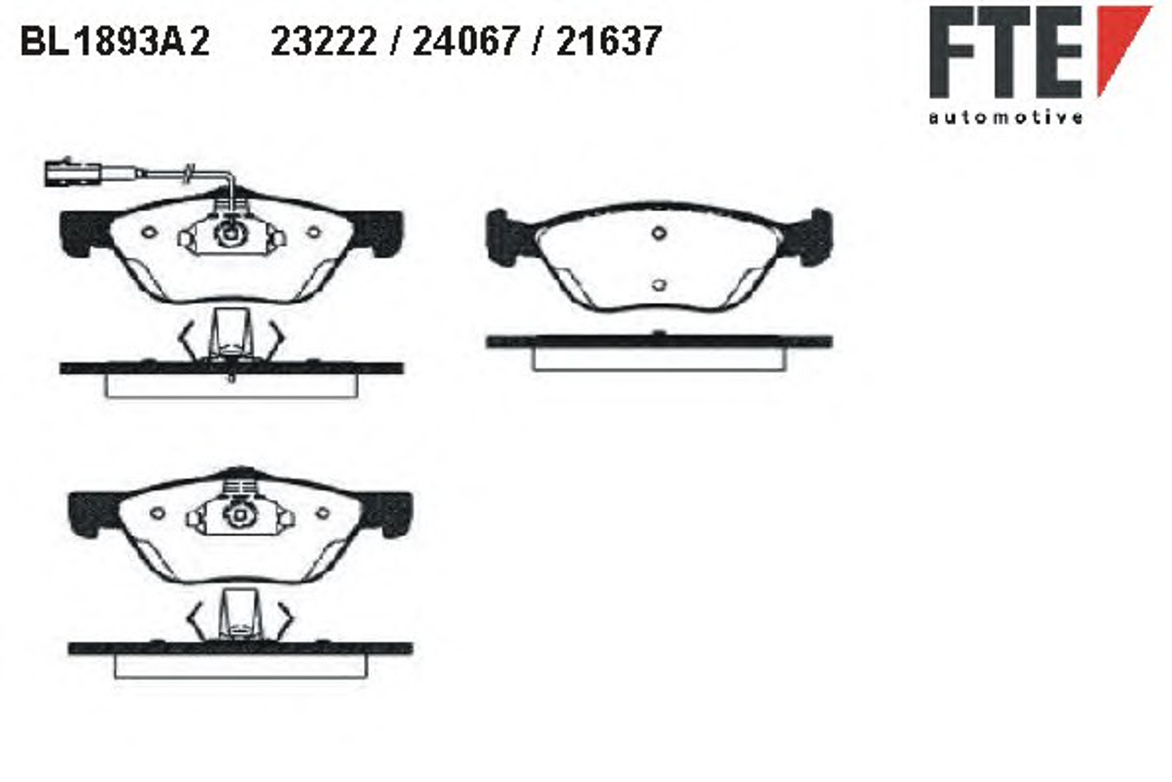 Комплект тормозных колодок дисковый тормоз FTE BL1893A2