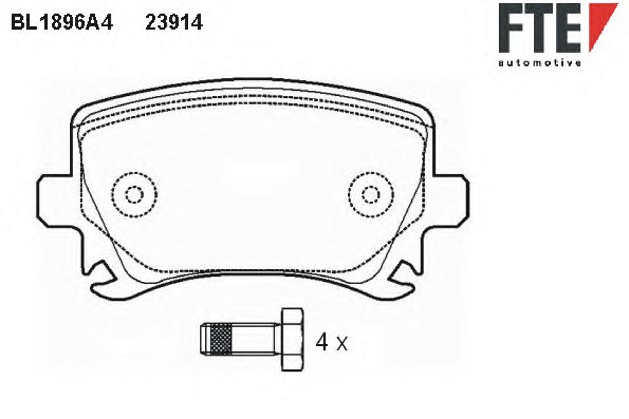 BL1896A4 FTE Комплект тормозных колодок, дисковый тормоз