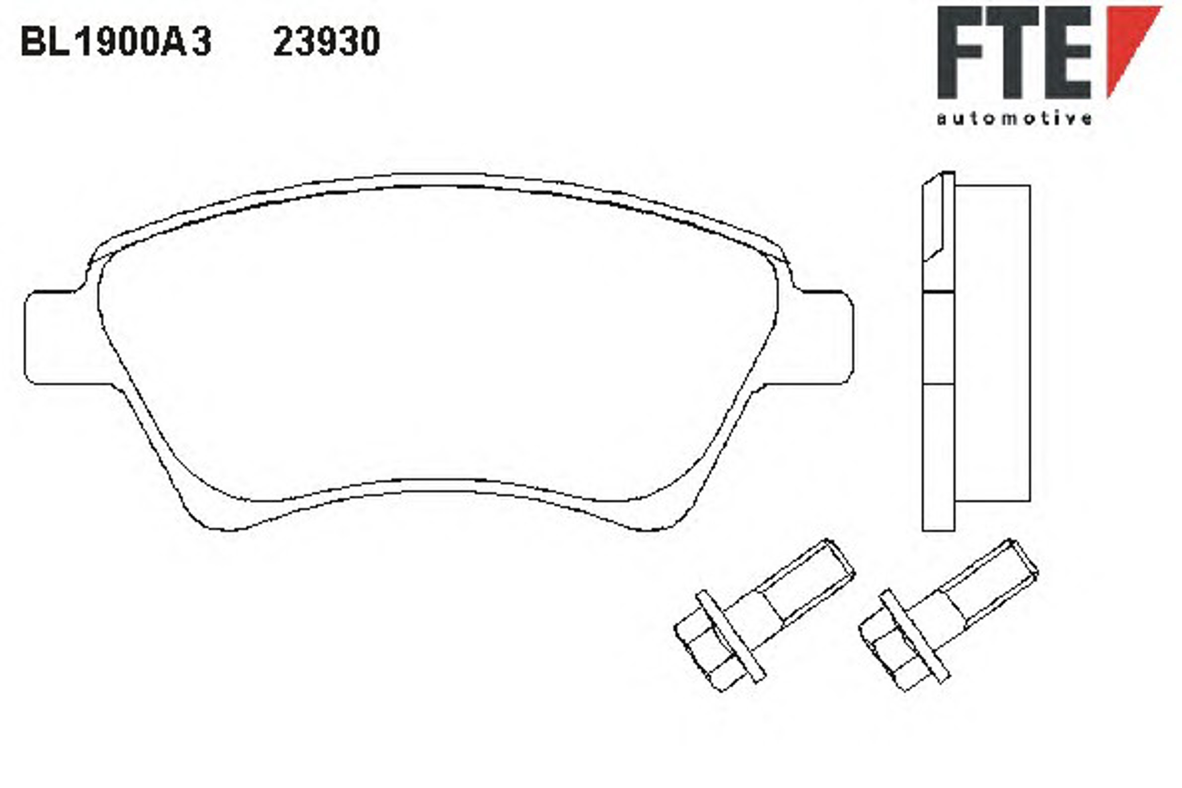 BL1900A3 FTE Комплект тормозных колодок, дисковый тормоз