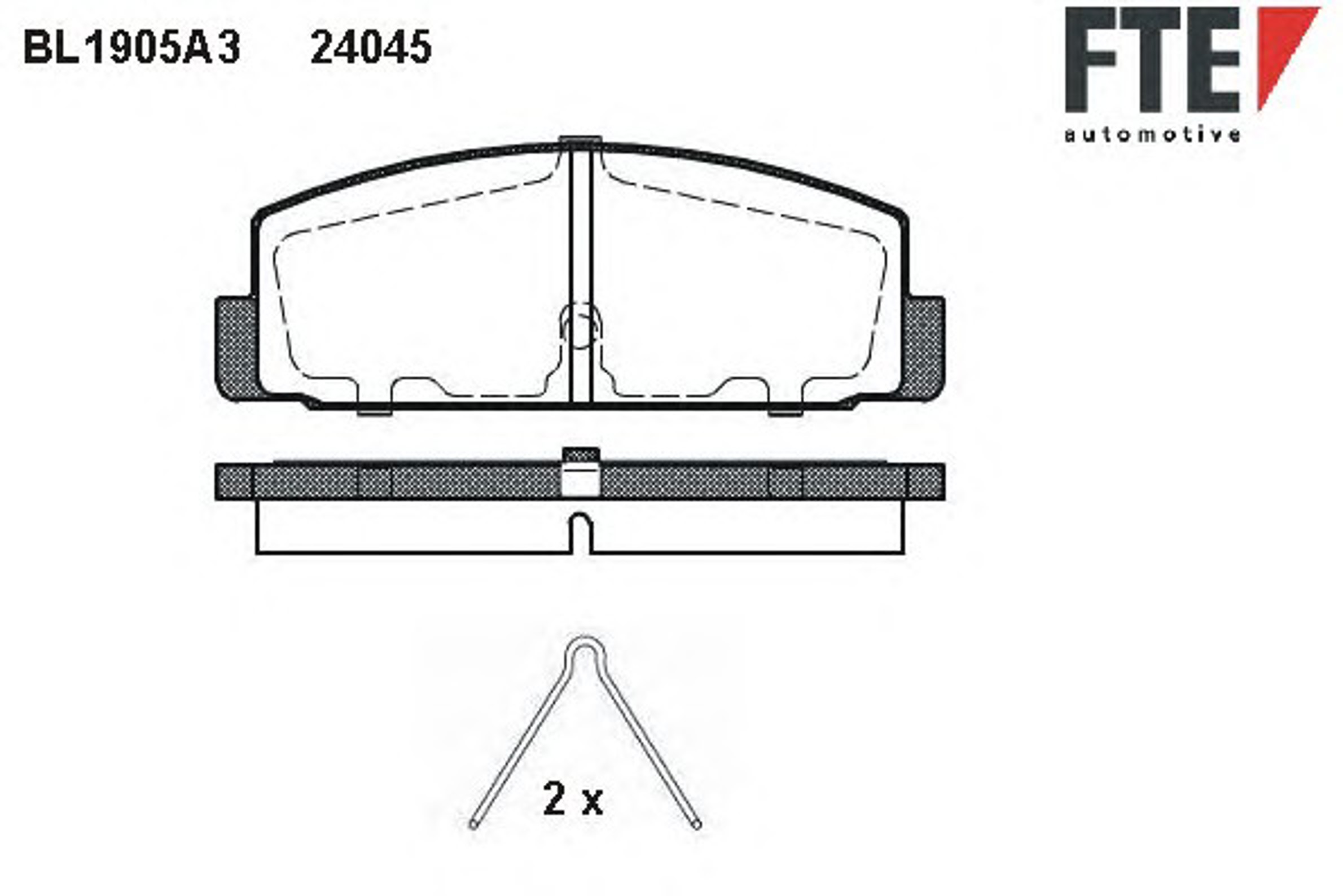 Комплект тормозных колодок дисковый тормоз FTE BL1905A3