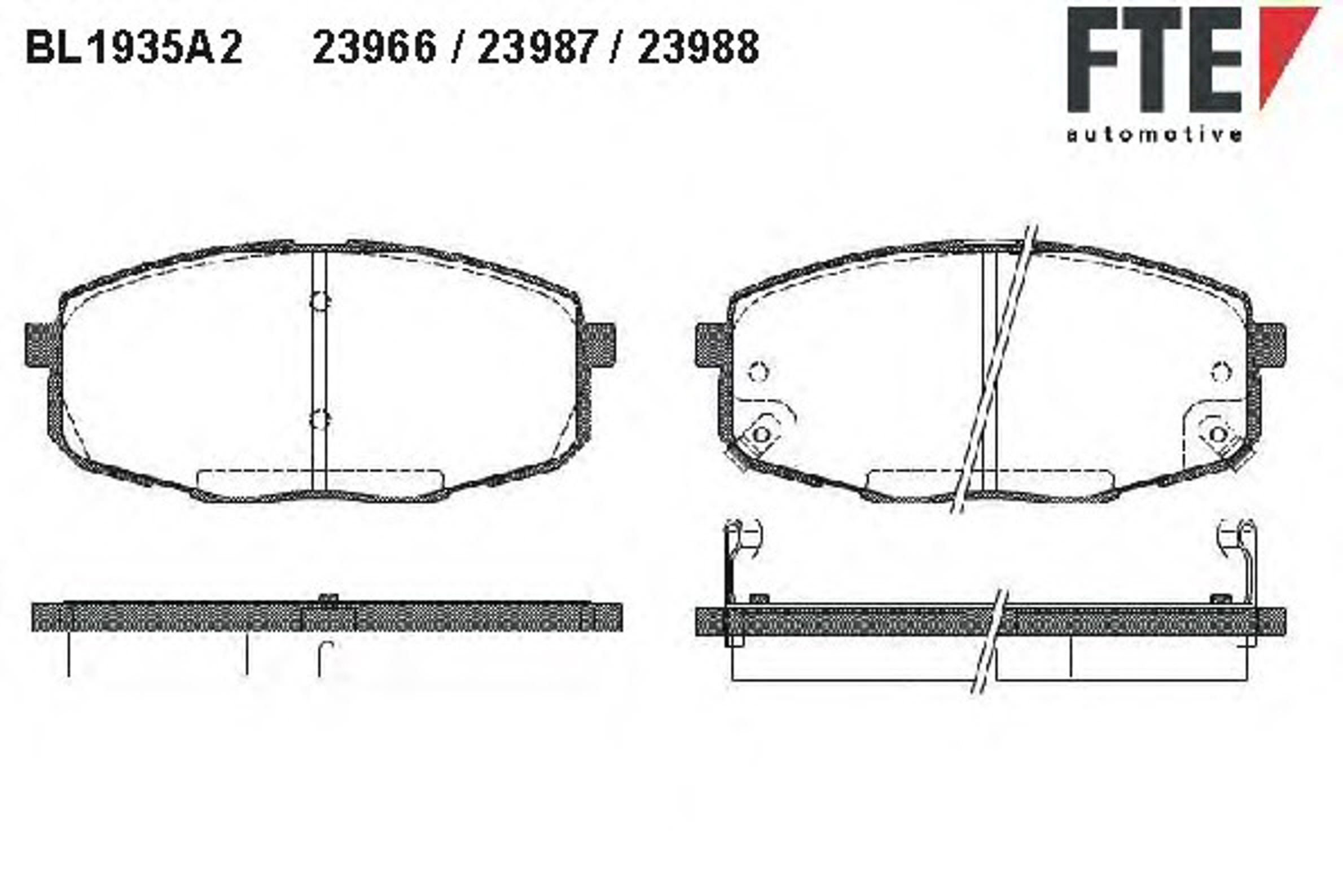 Колодки тормозные дисковые FTE BL1935A2