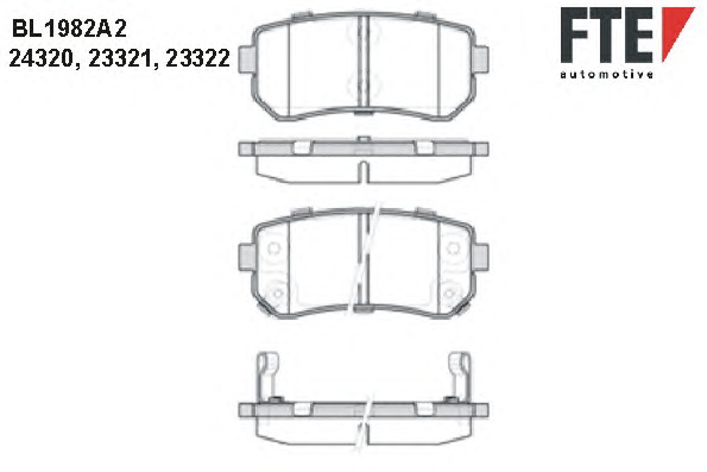 Комплект тормозных колодок дисковый тормоз FTE BL1982A2