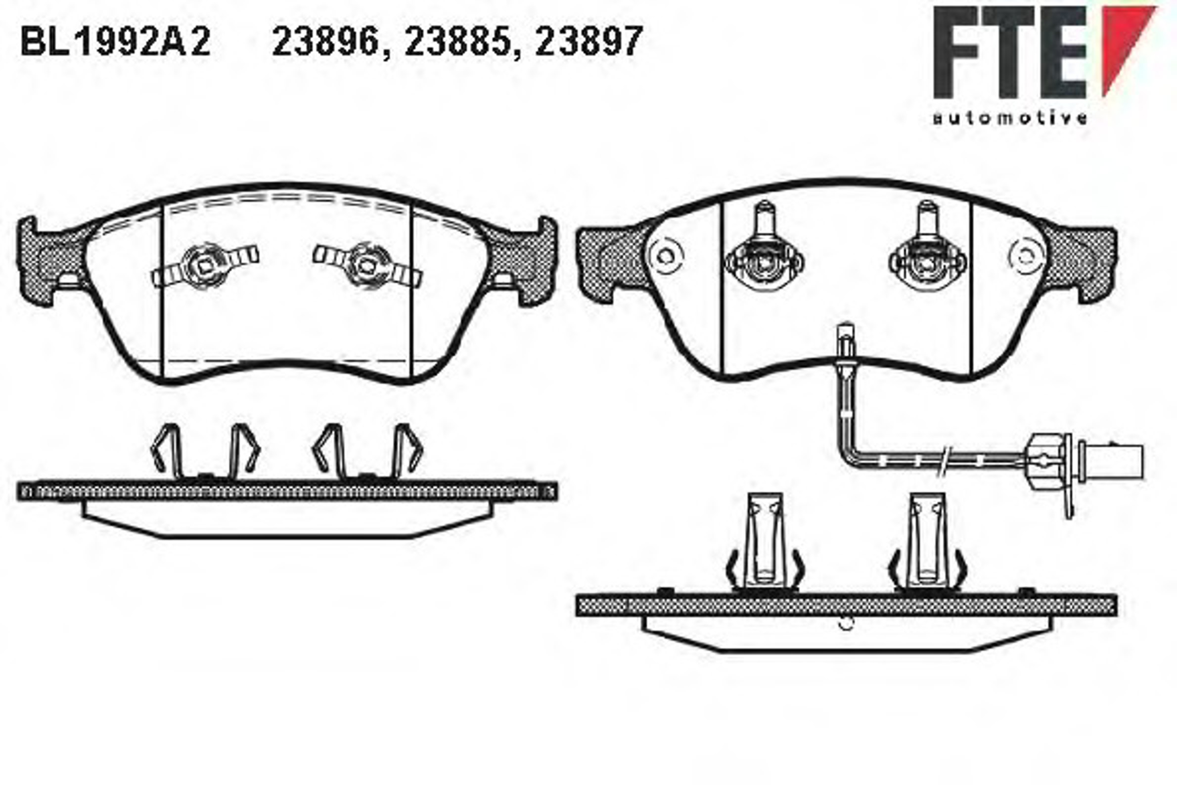 Комплект тормозных колодок дисковый тормоз FTE BL1992A2