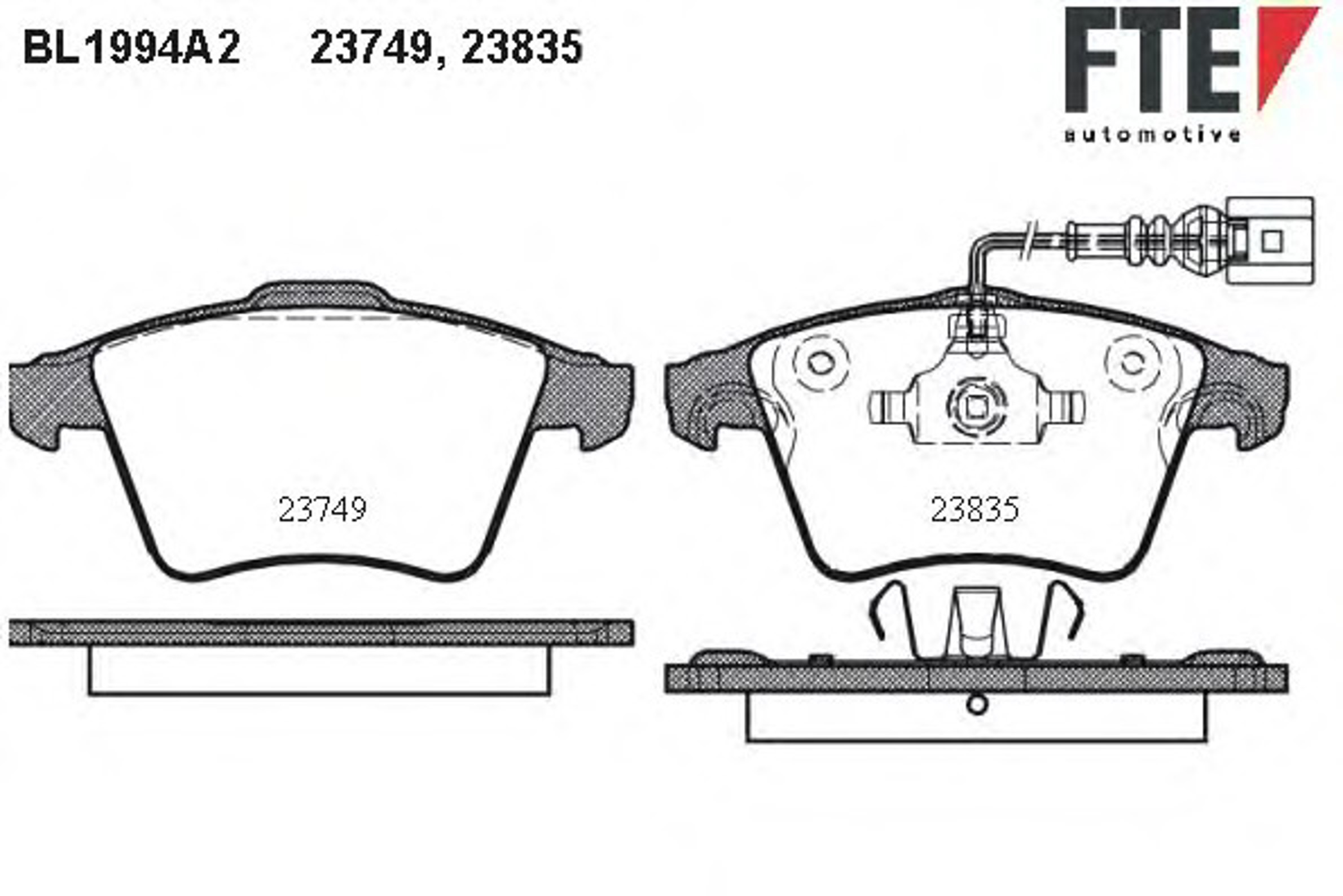 BL1994A2 FTE Колодки тормозные дисковые