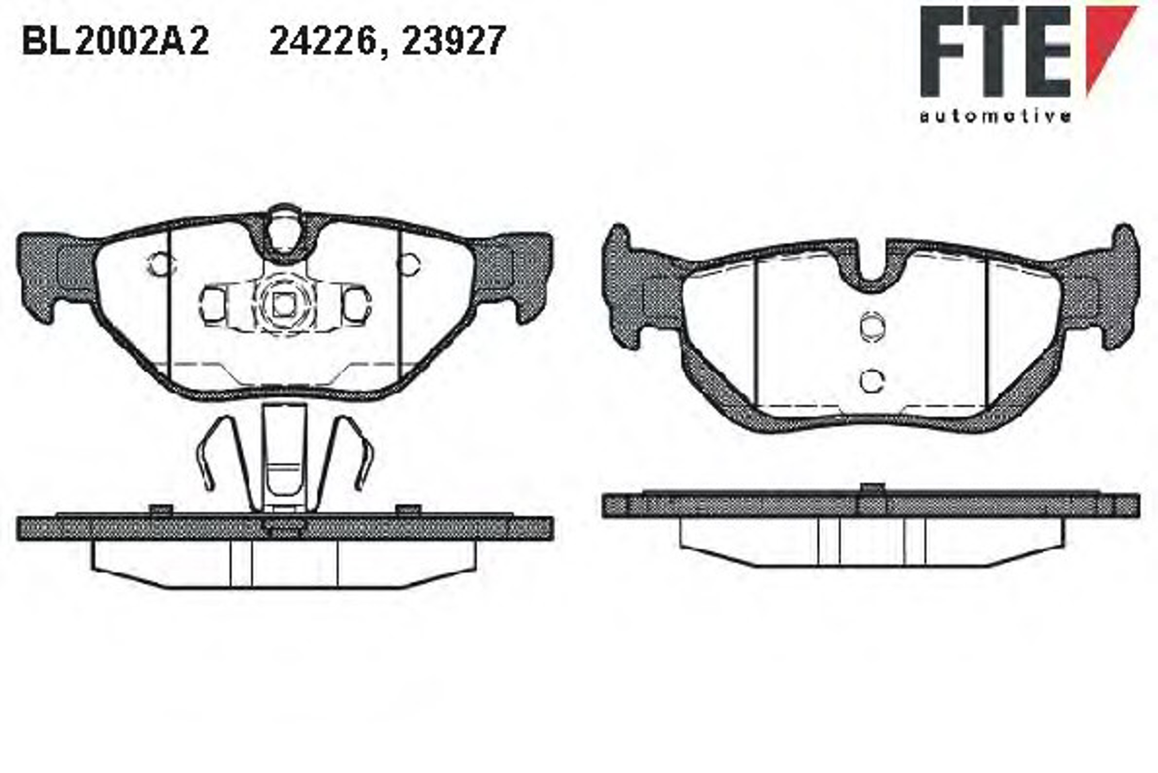 Комплект тормозных колодок дисковый тормоз FTE BL2002A2