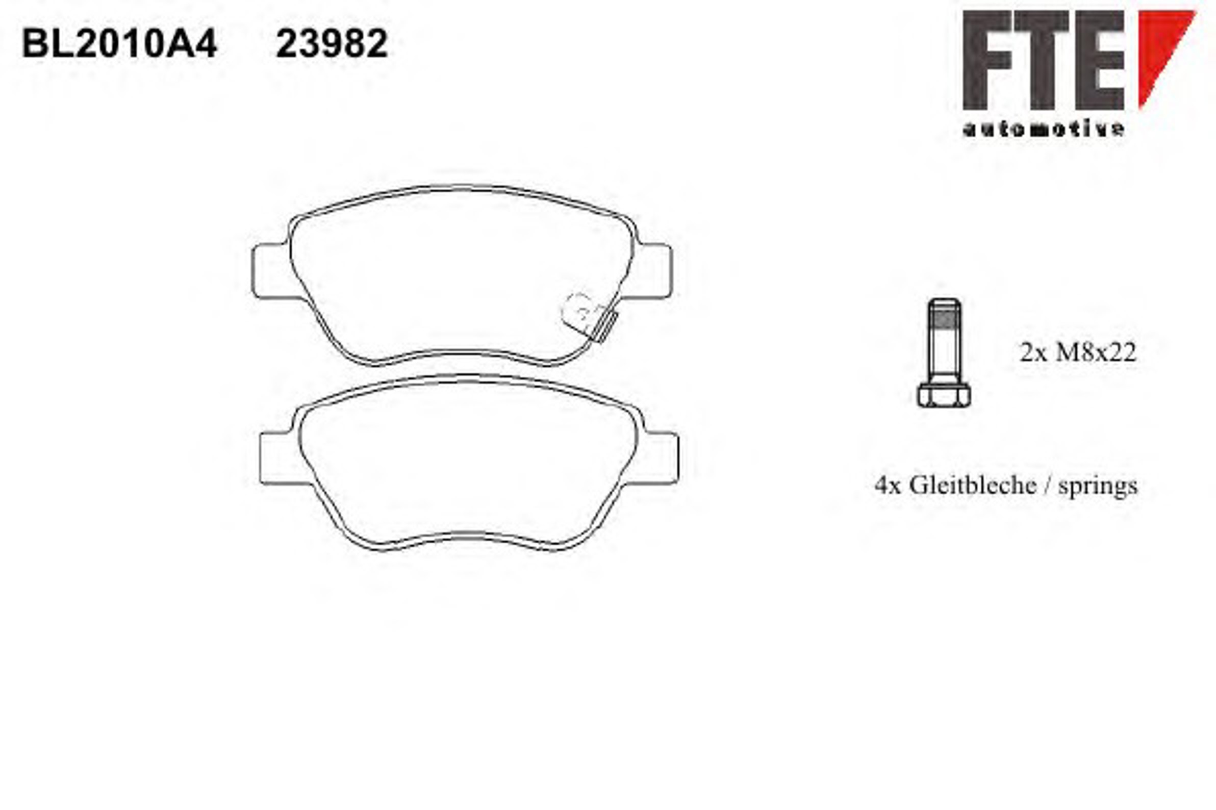 Комплект тормозных колодок дисковый тормоз FTE BL2010A4