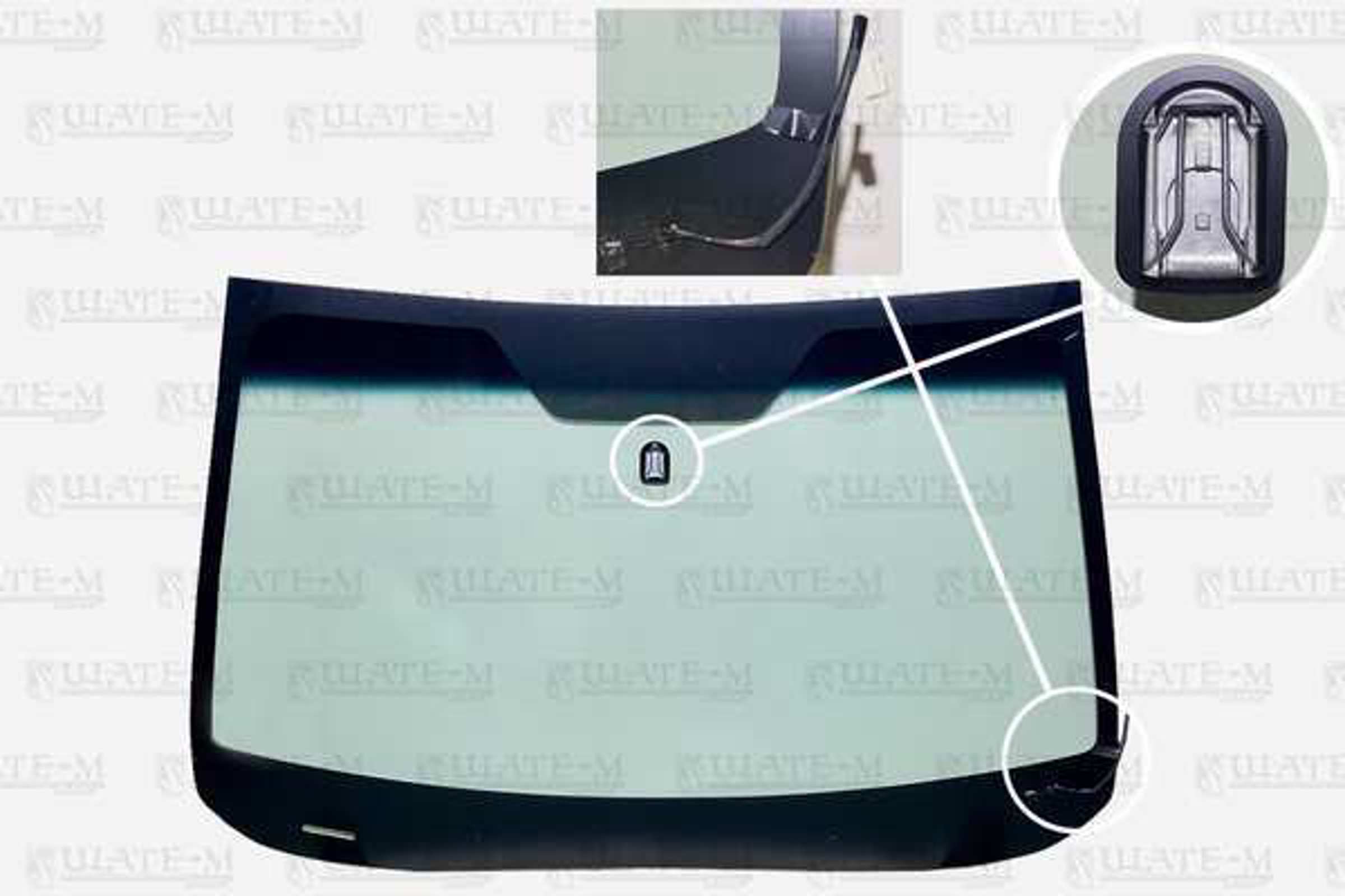 Стекло лобовое SUBARU: IMPREZA 07-11 1392x918 зеленое, синяя полоса, обогрев, FUYAO GLASS 7932AGNBLHV