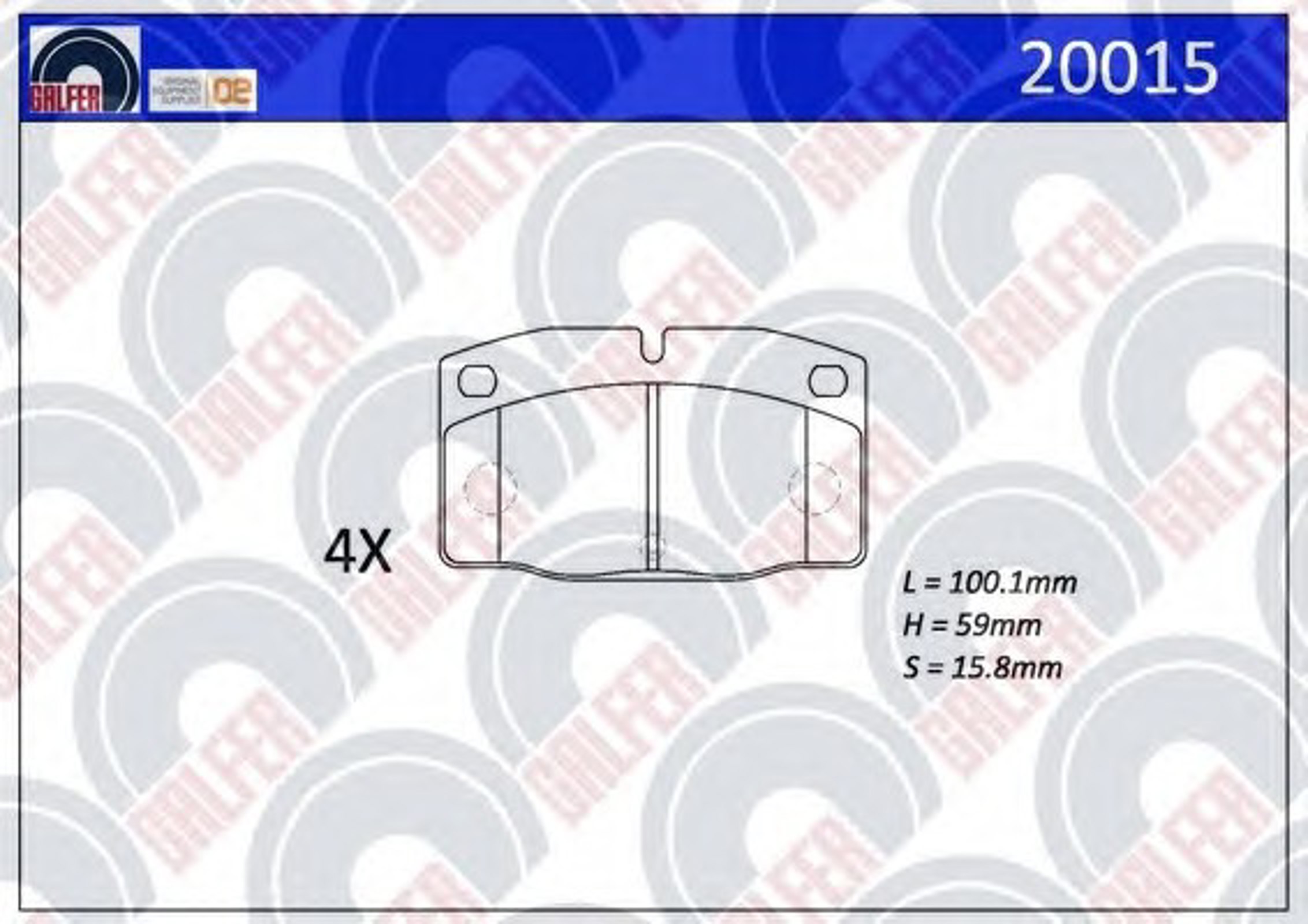 20015 GALFER Комплект тормозных колодок, дисковый тормоз