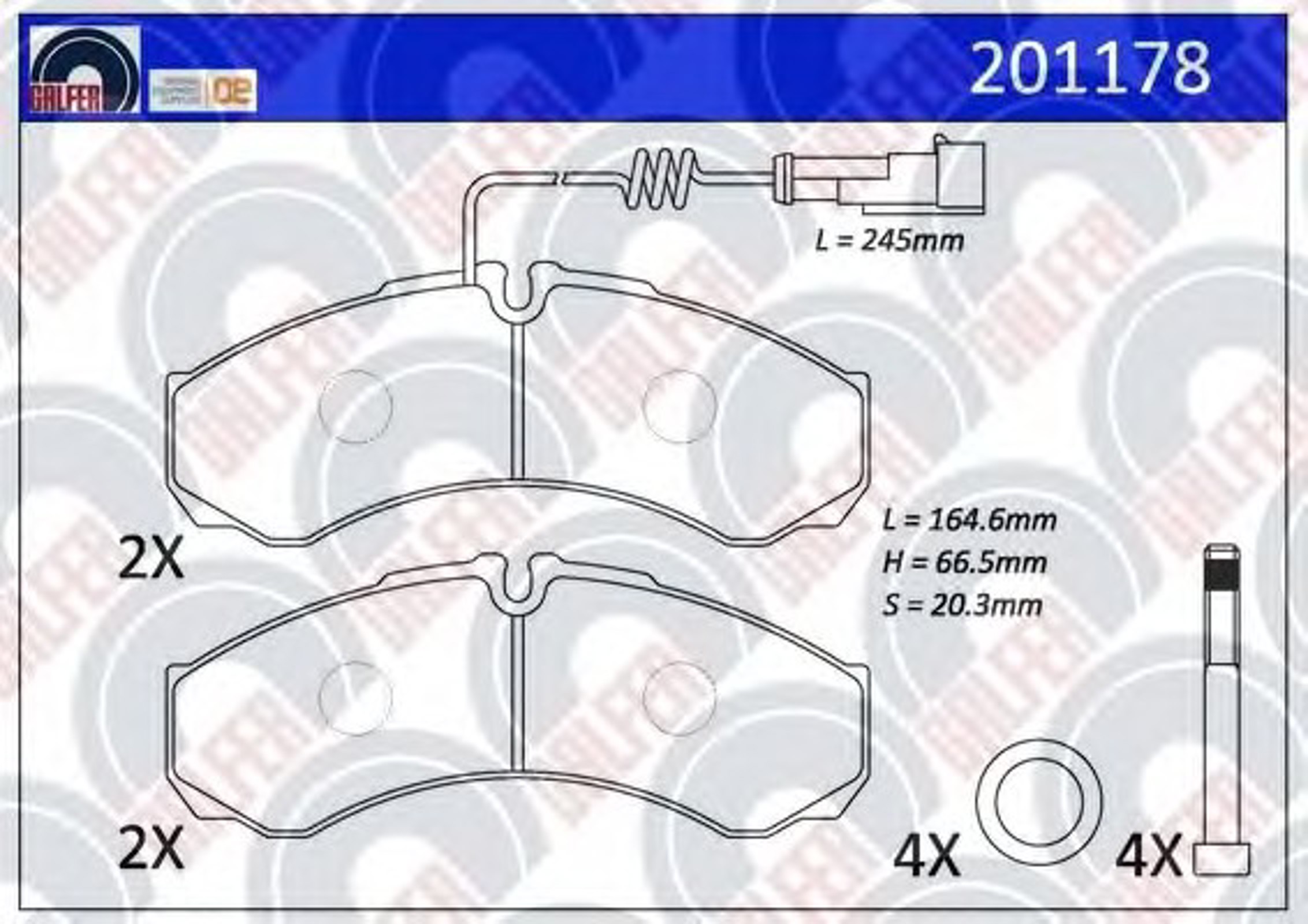 201178 GALFER Колодки тормозные дисковые
