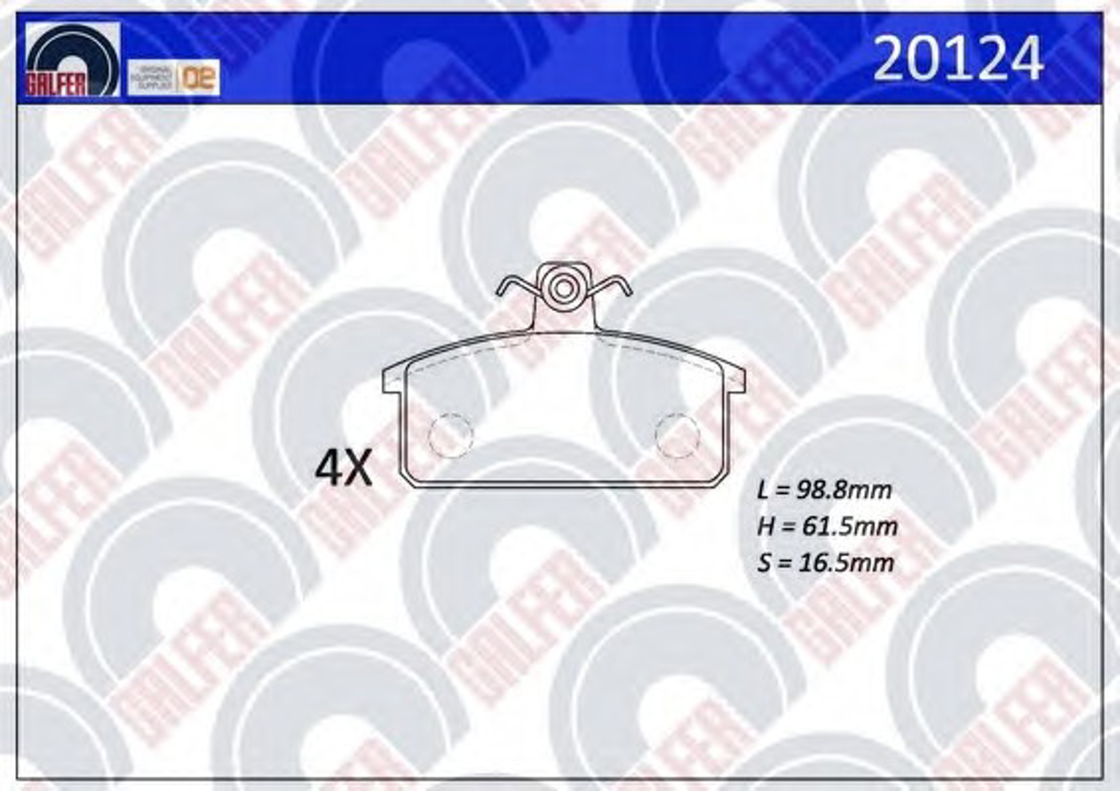20124 GALFER Колодки тормозные дисковые